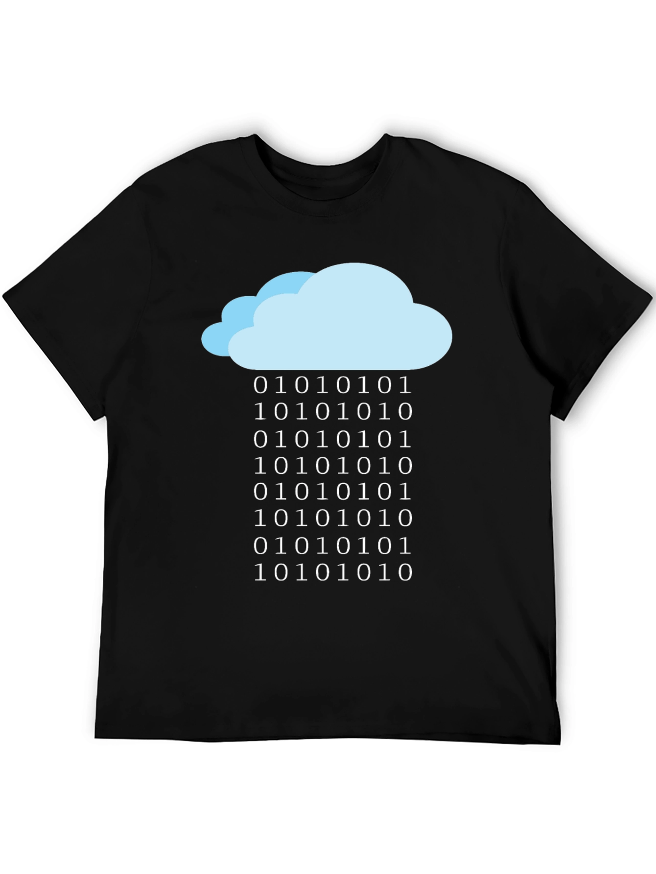 Black Cloud Data T-Shirt - Binary Rain Tee view 5