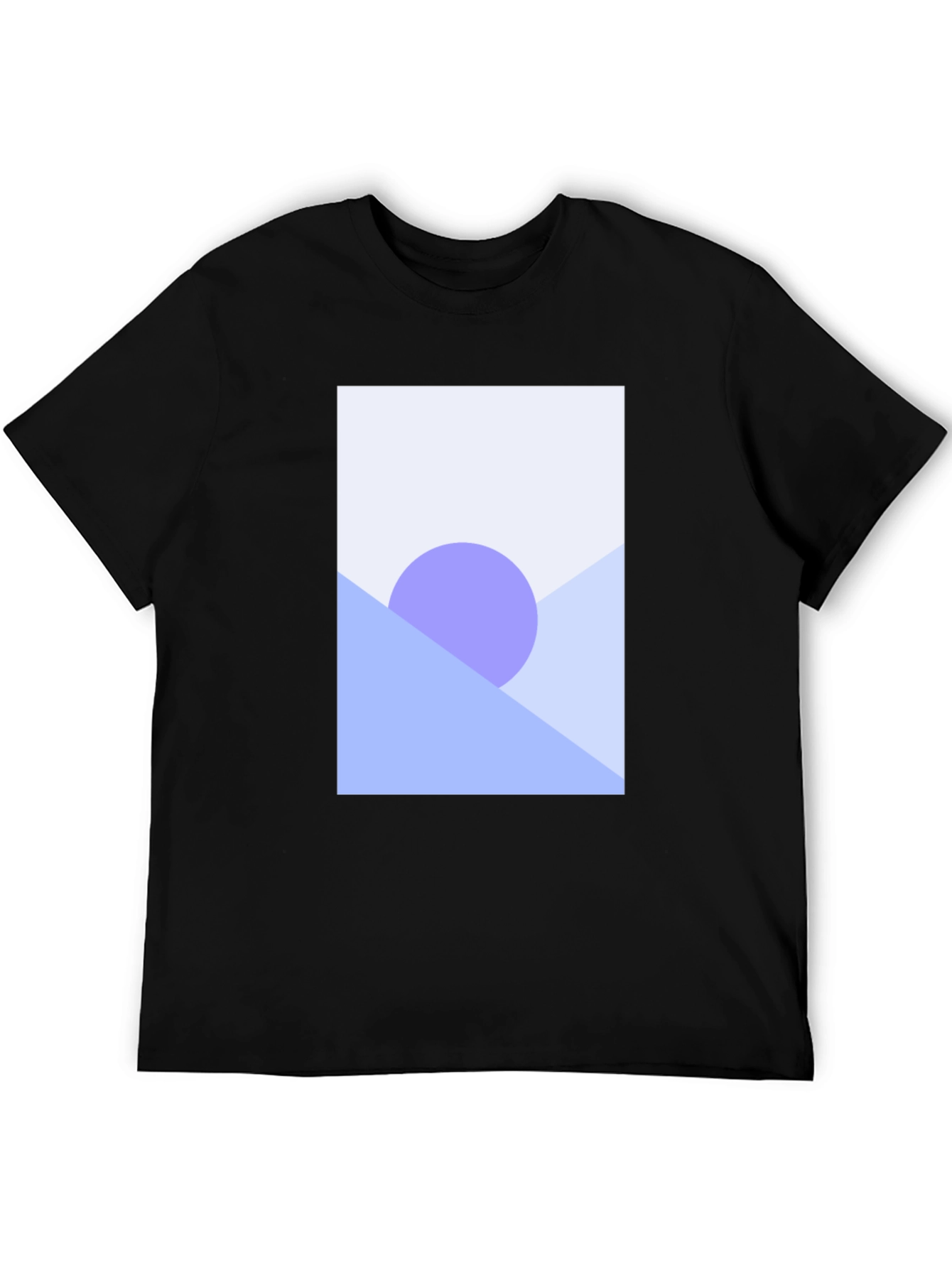 Black Abstract Geometric Graphic Tee - Black Cotton Blend Shirt view 5