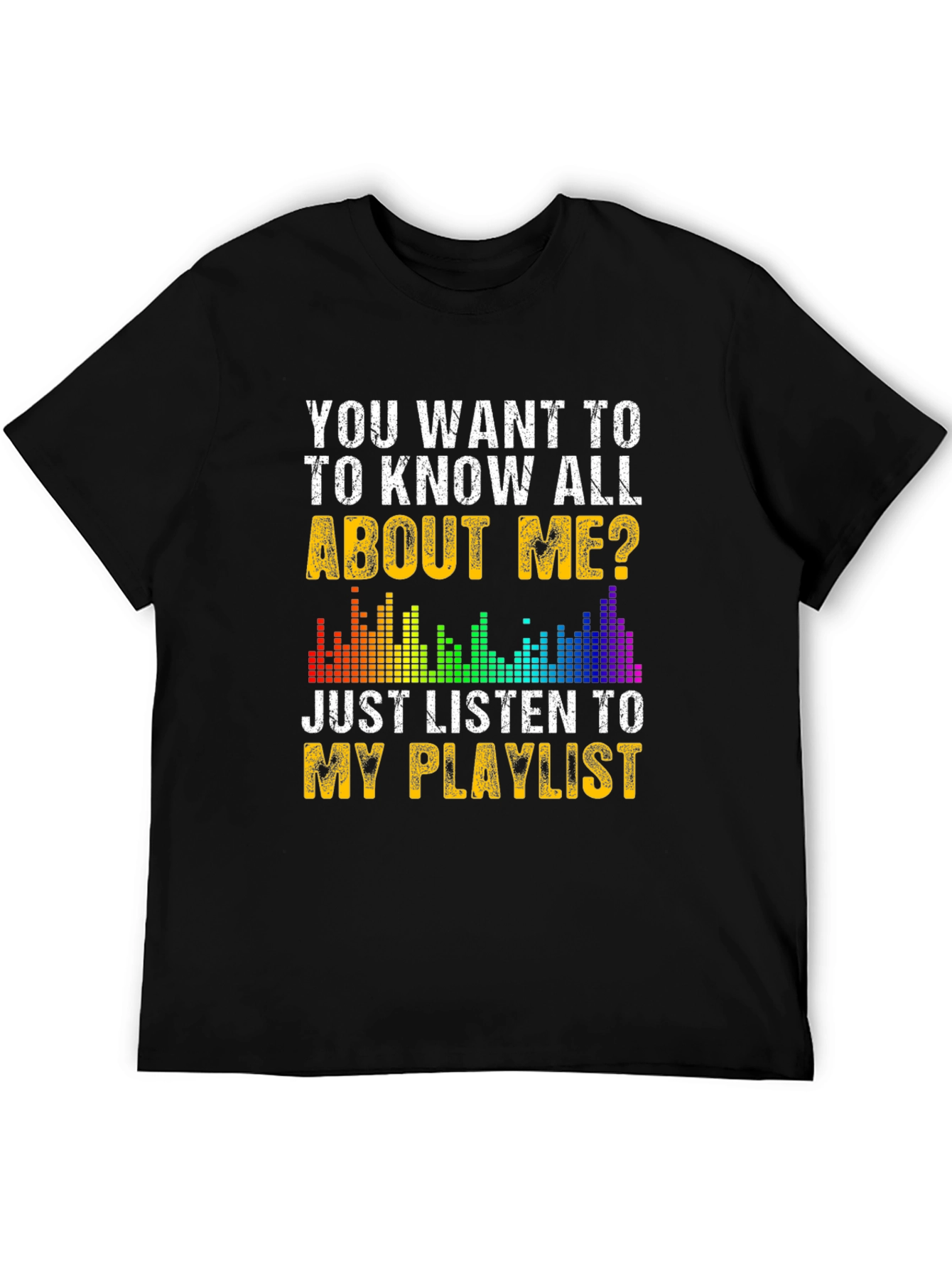 Black Listen to My Playlist Graphic Tee view 5