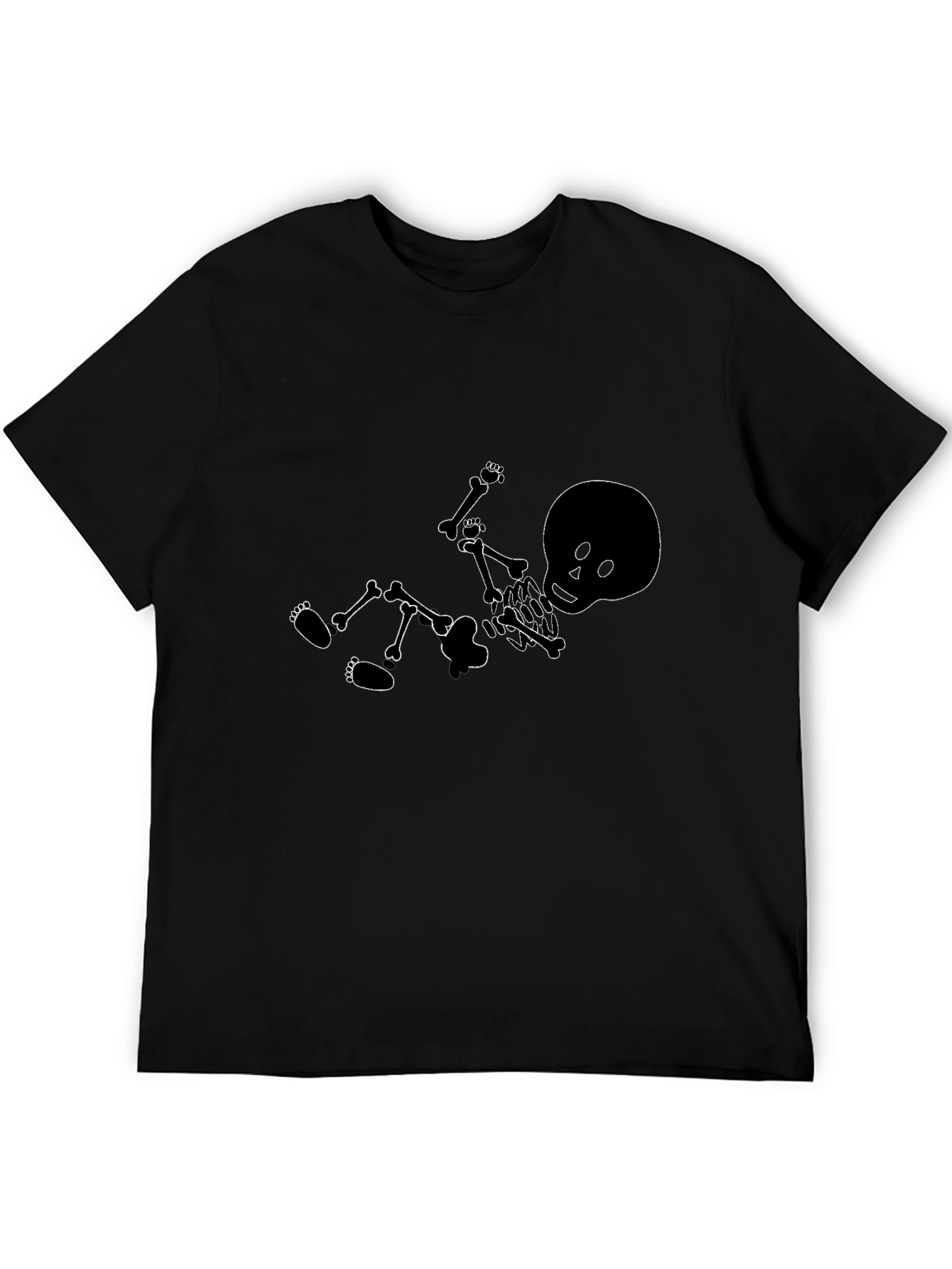 Black Skeleton Baby Graphic Tee - Black view 5