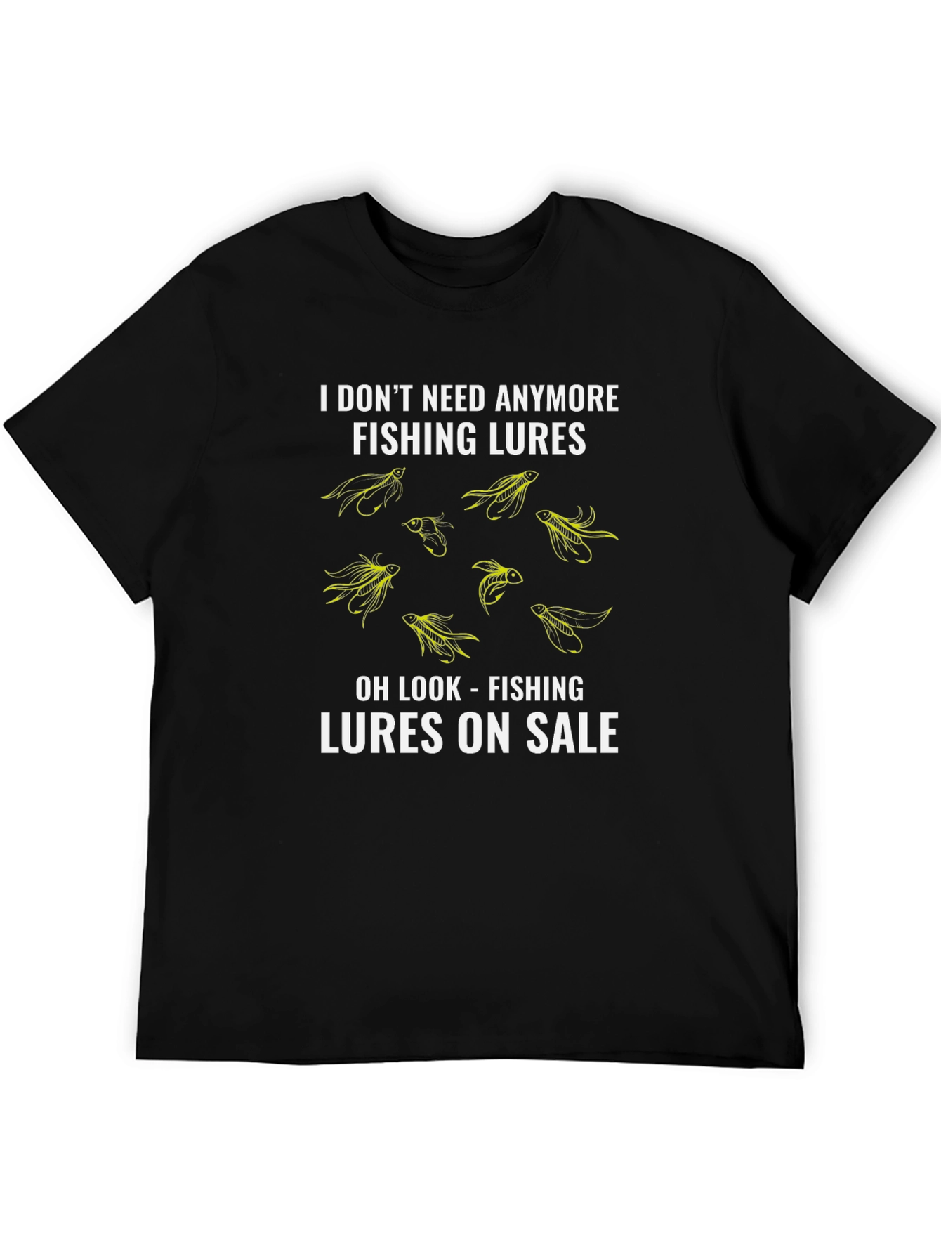 Black Fishing Lures T-Shirt - Funny Fisherman Tee view 5