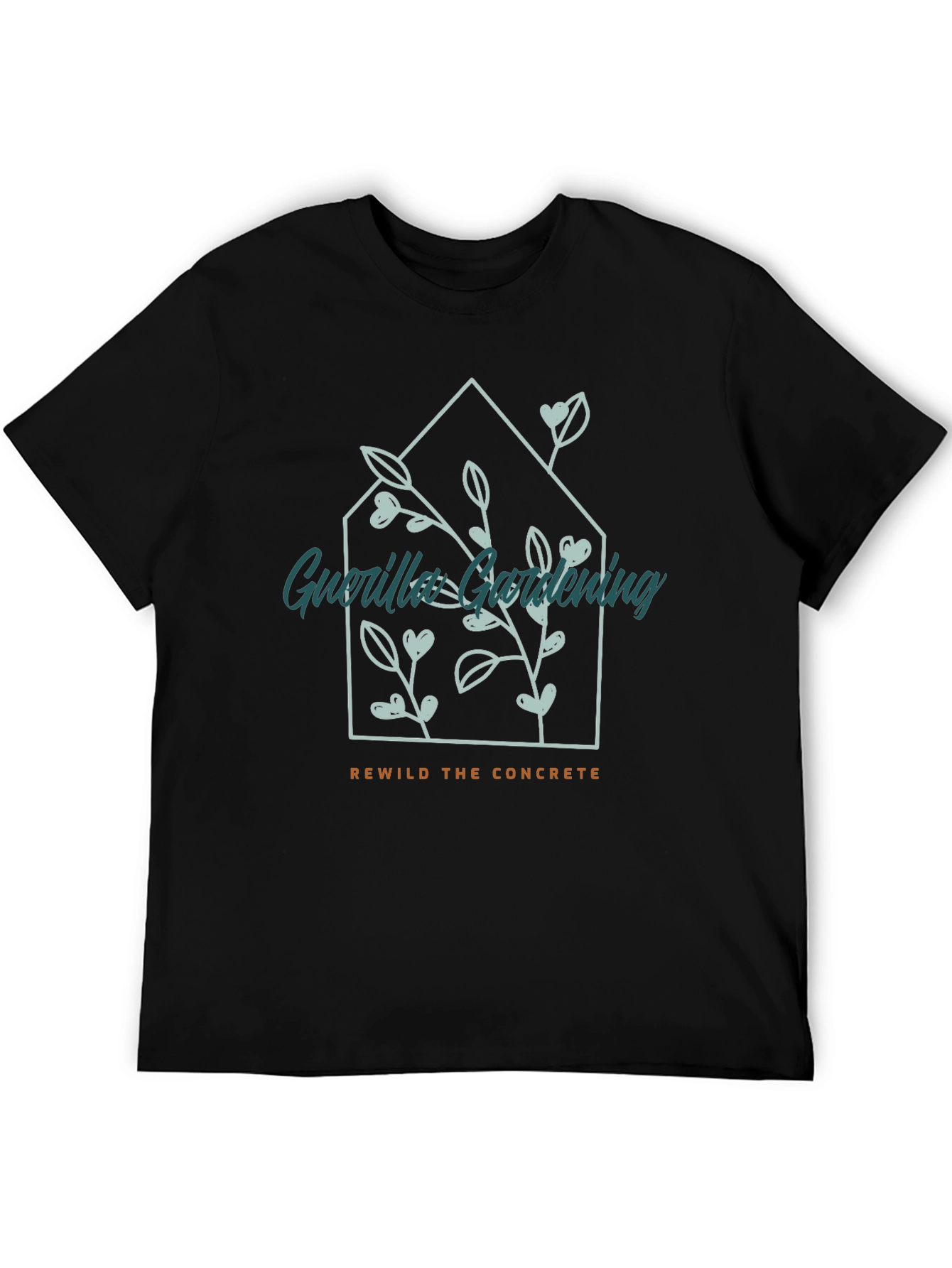 Black Guerrilla Gardening Tee - Rewild the Concrete view 5