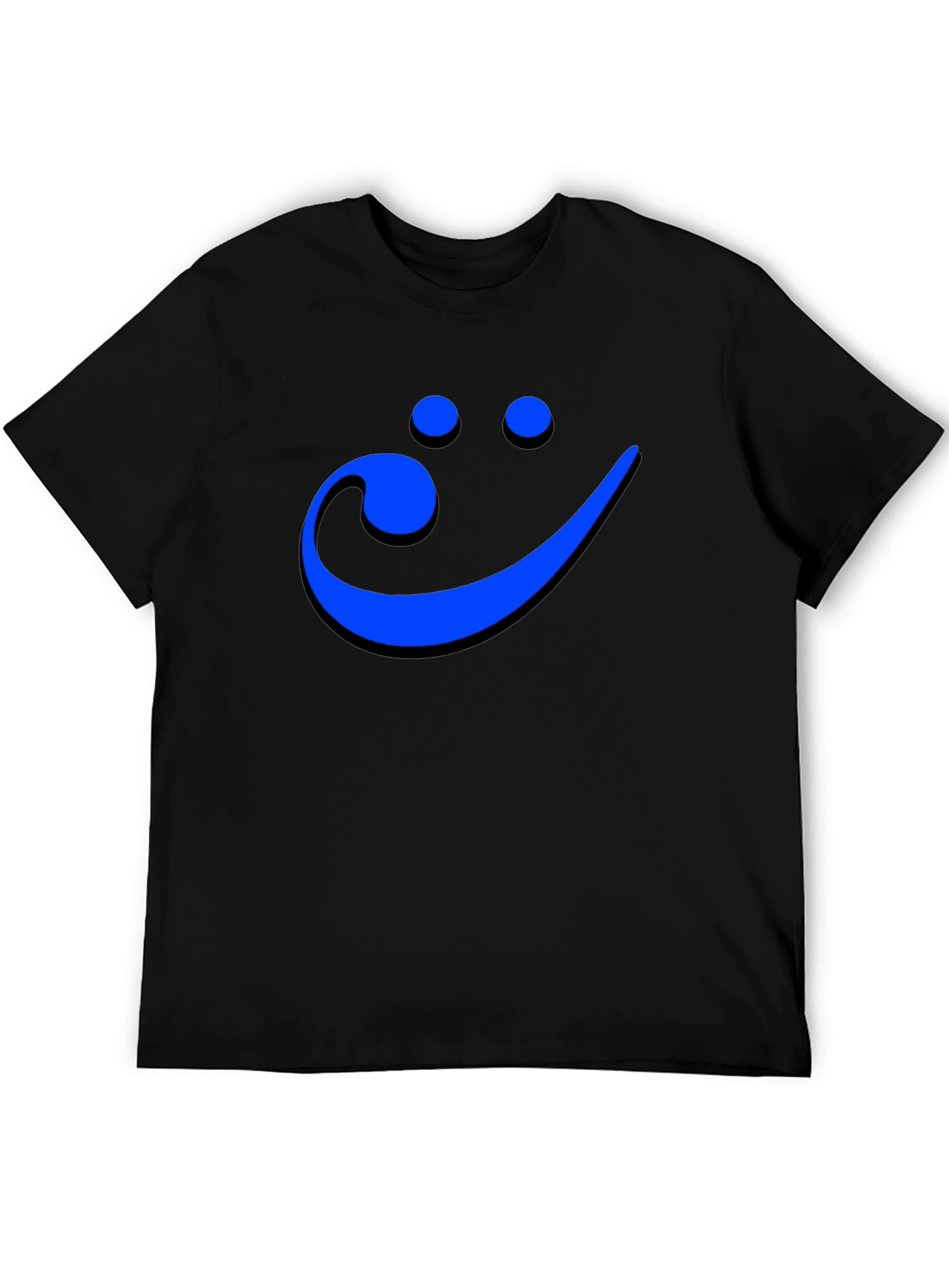 Black Smiley Face Musical Note Men's Graphic Tee view 5
