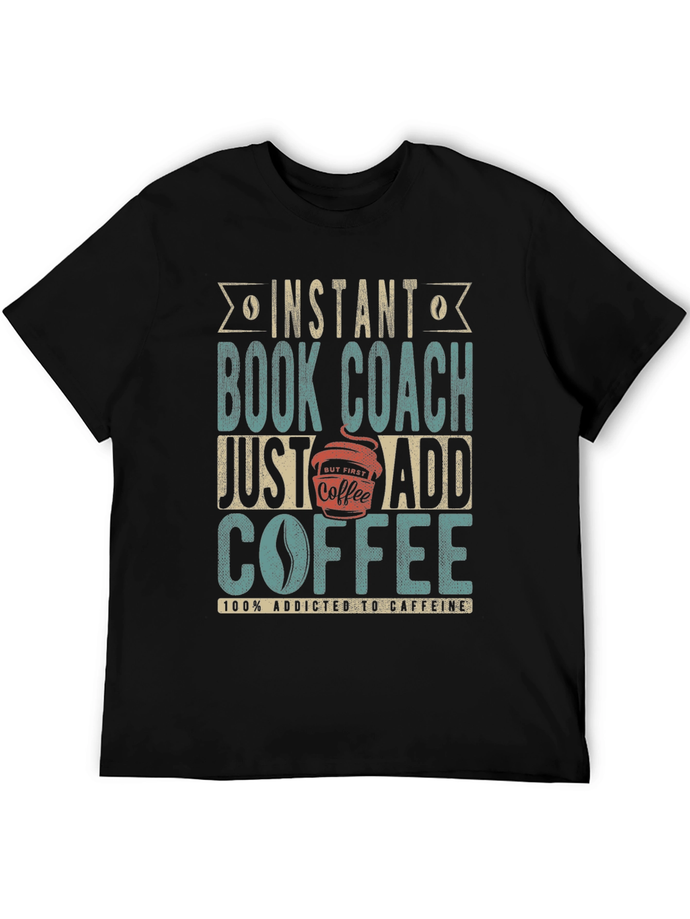 Black Instant Book Coach T-Shirt - Add Coffee view 5