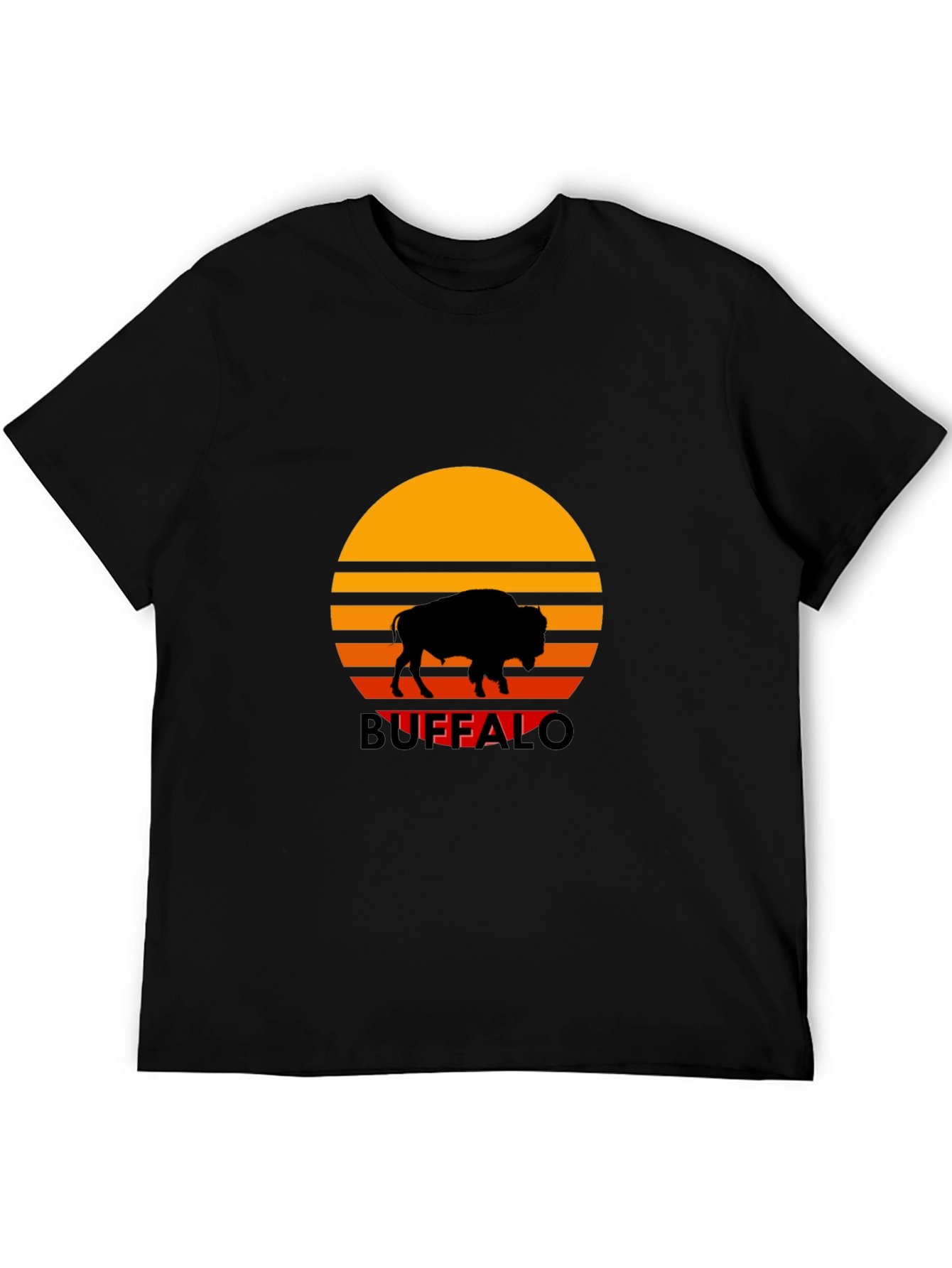 Black Buffalo Sunset Graphic Tee - Retro Style view 5