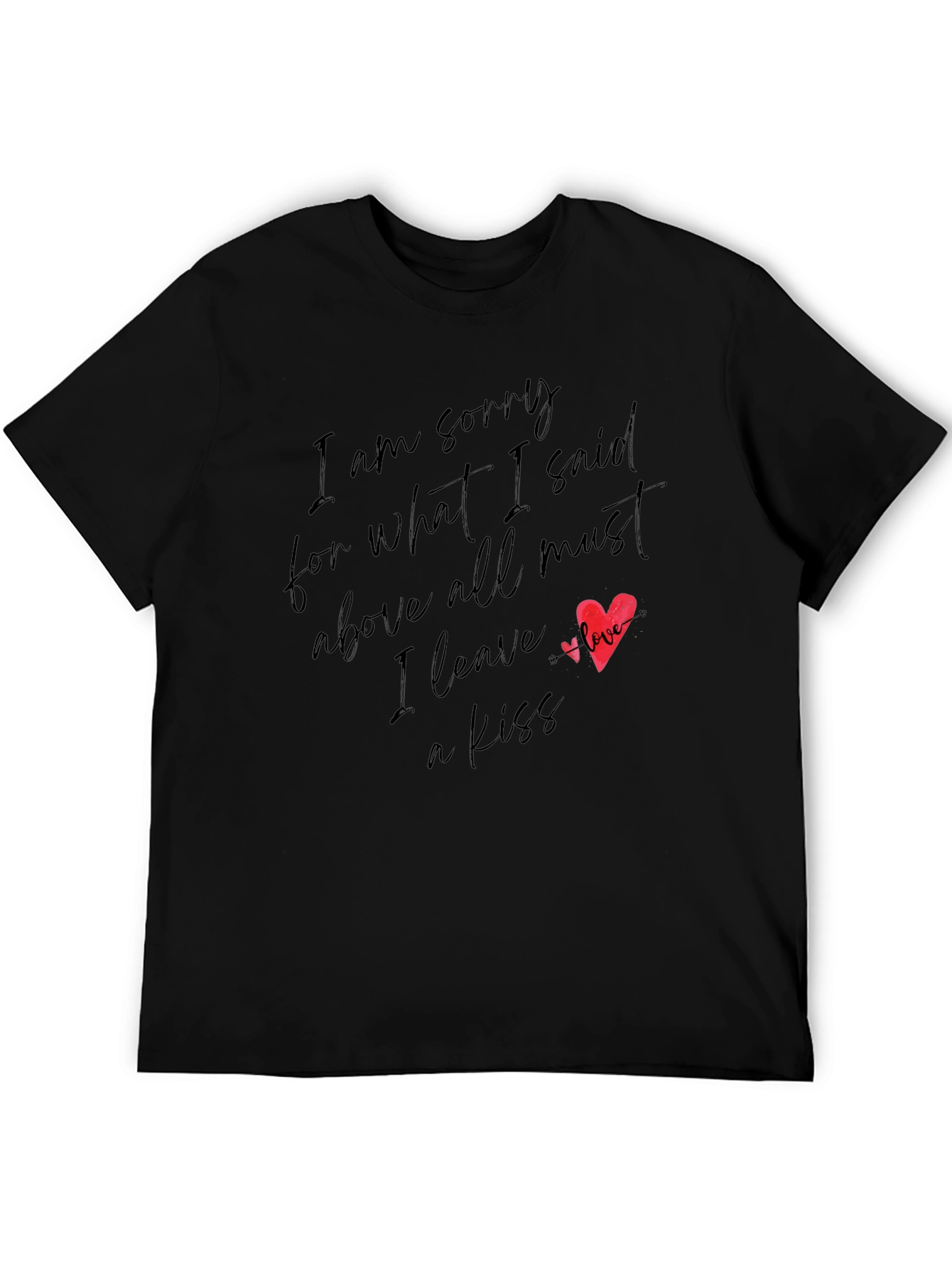 Black Sorry Love Kiss Heart Tee view 5