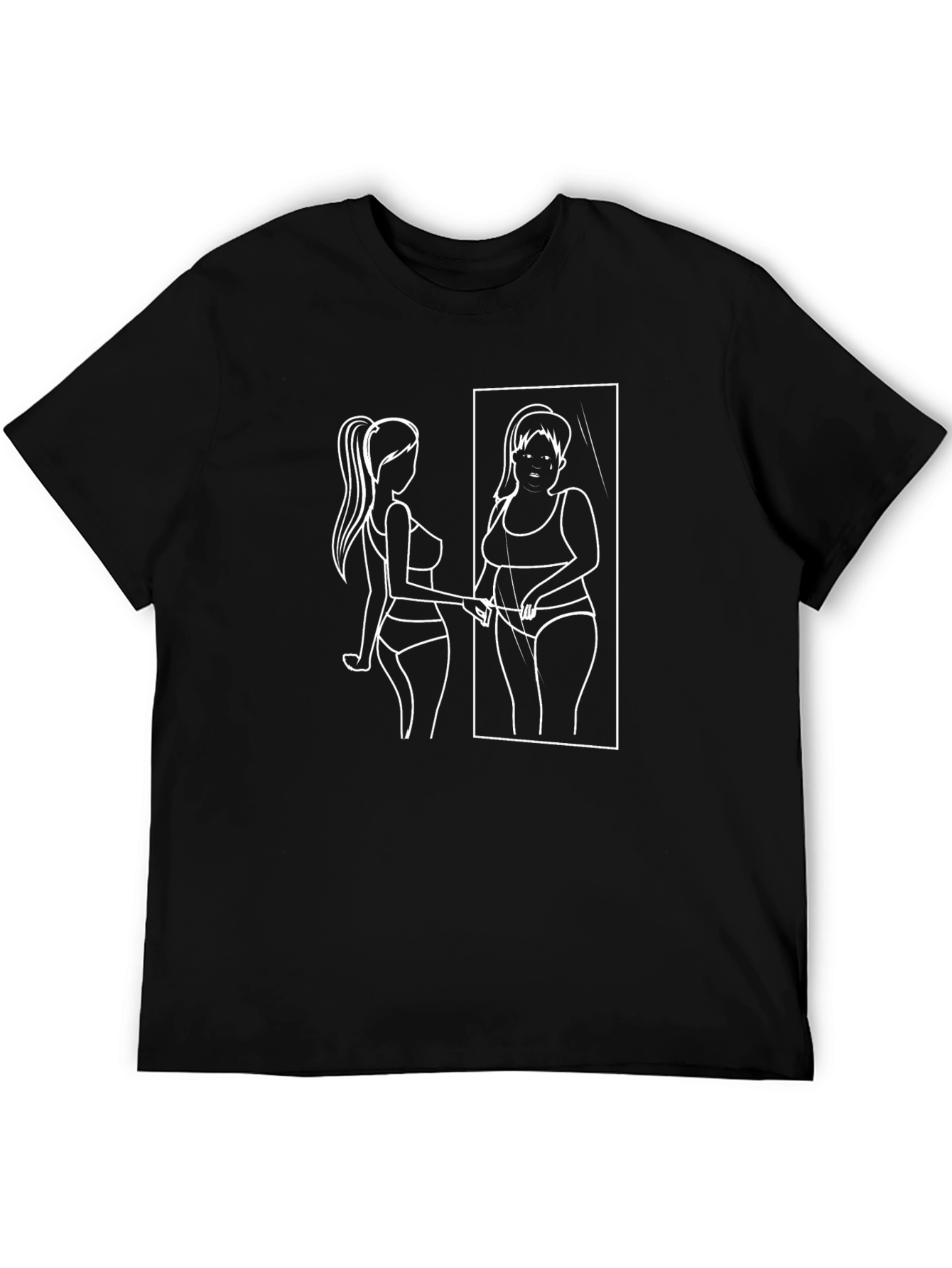 Black Body Image Mirror T-Shirt view 5