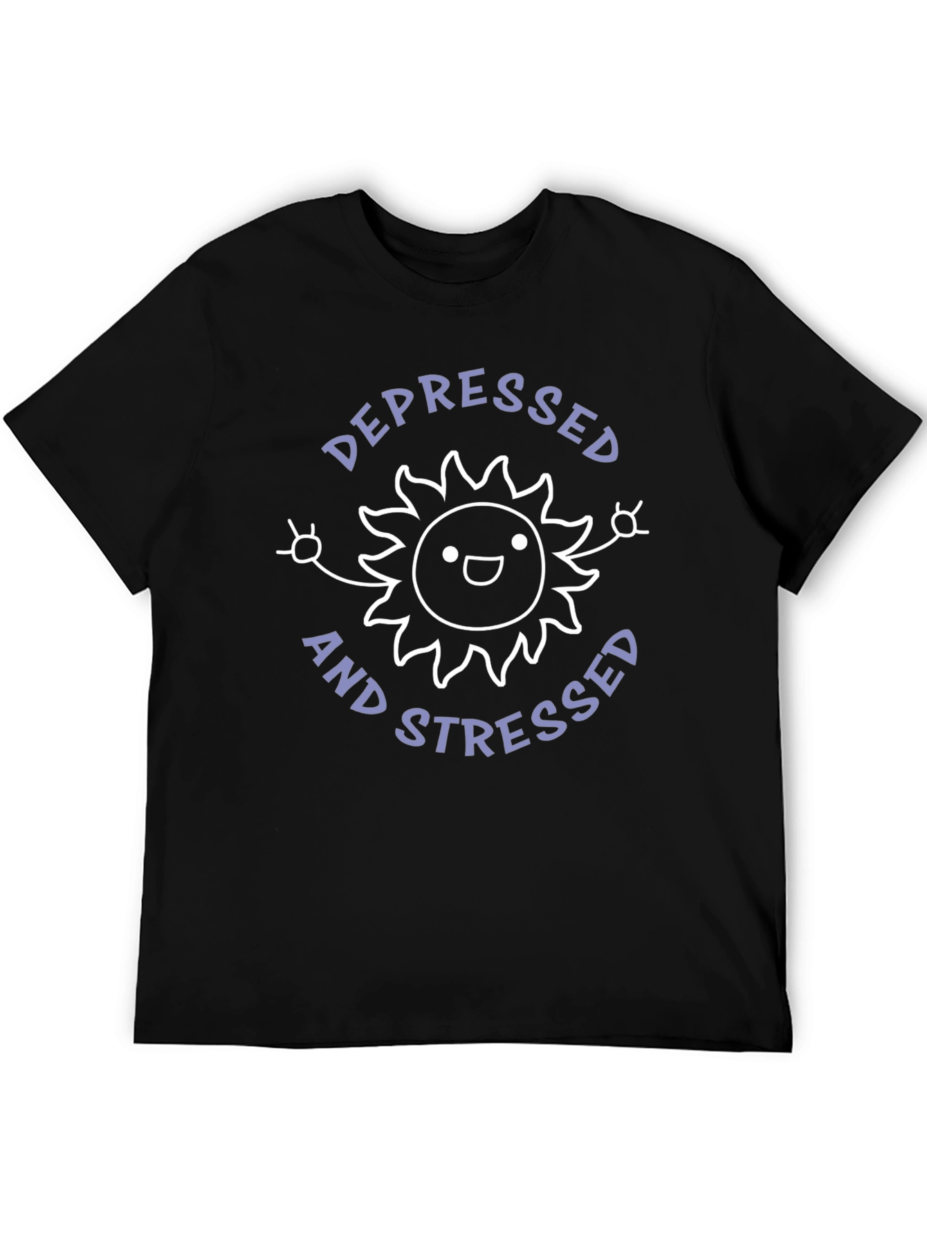 Black Depressed and Stressed T-Shirt view 5