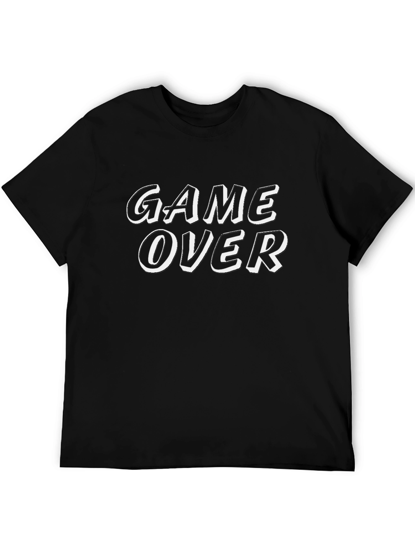 Black Game Over T-Shirt - Black Graphic Tee for Gamers view 5