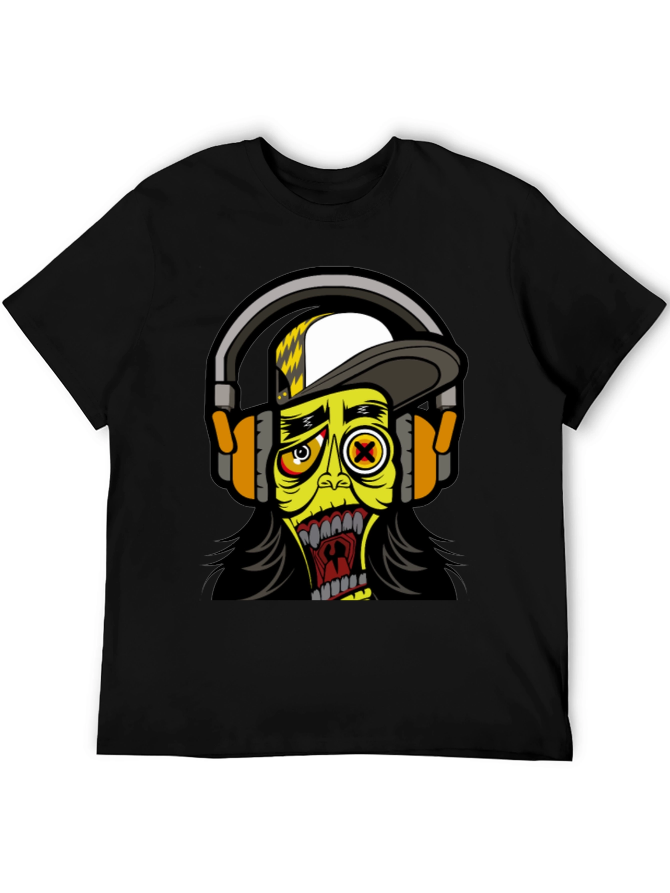 Black Cartoon Zombie Graphic Tee view 5
