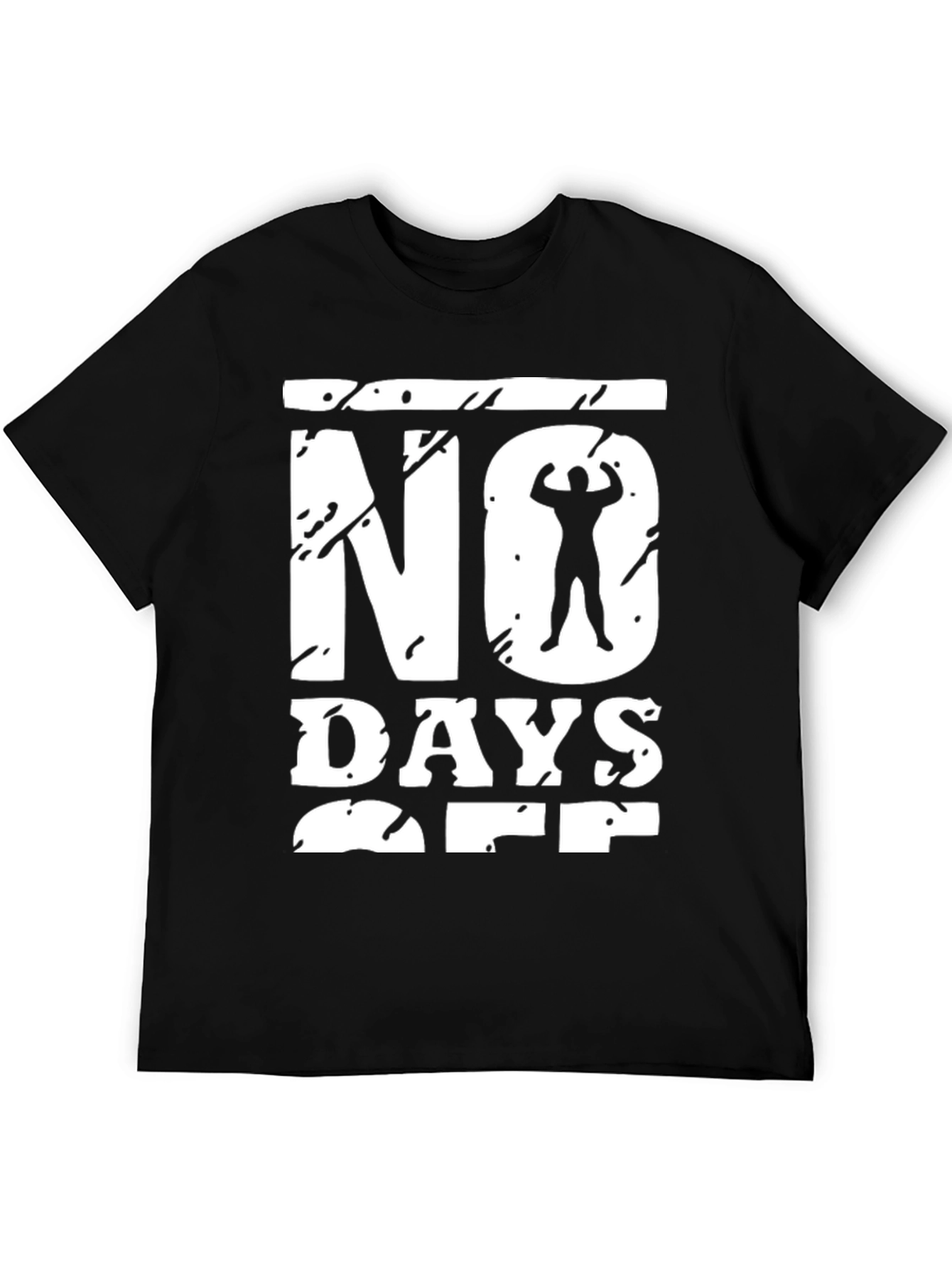 Black No Days Off Graphic T-Shirt, Black view 5