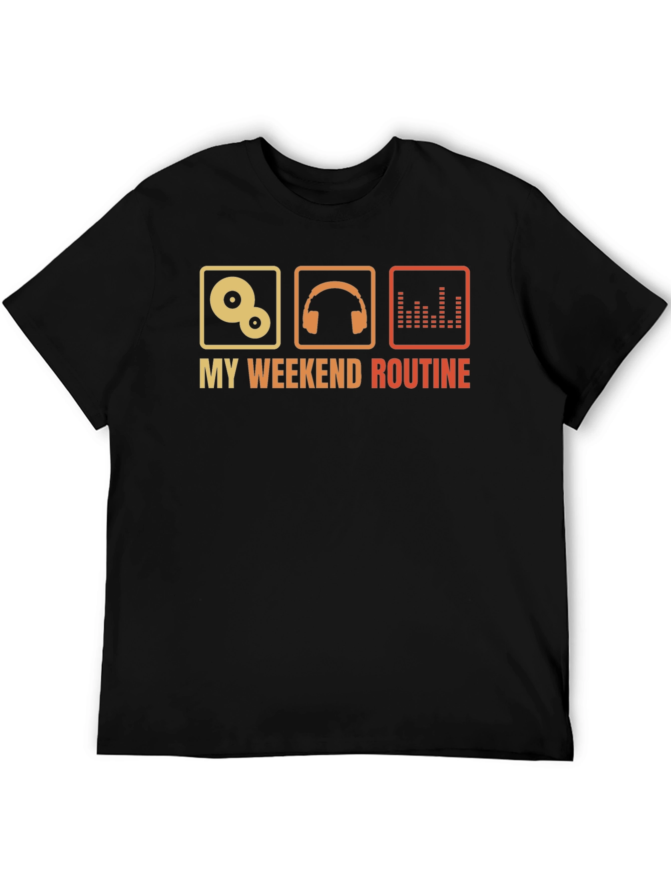 Black My Weekend Routine Graphic Tee view 5