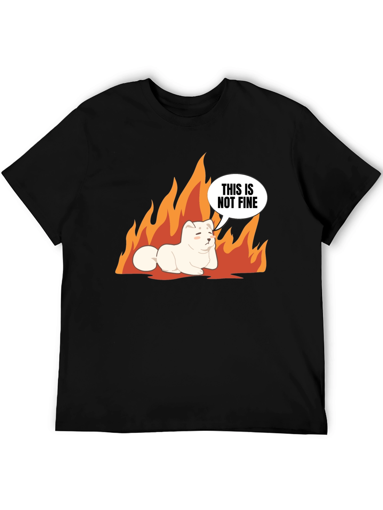 Black This Is Not Fine Dog Meme T-Shirt view 5