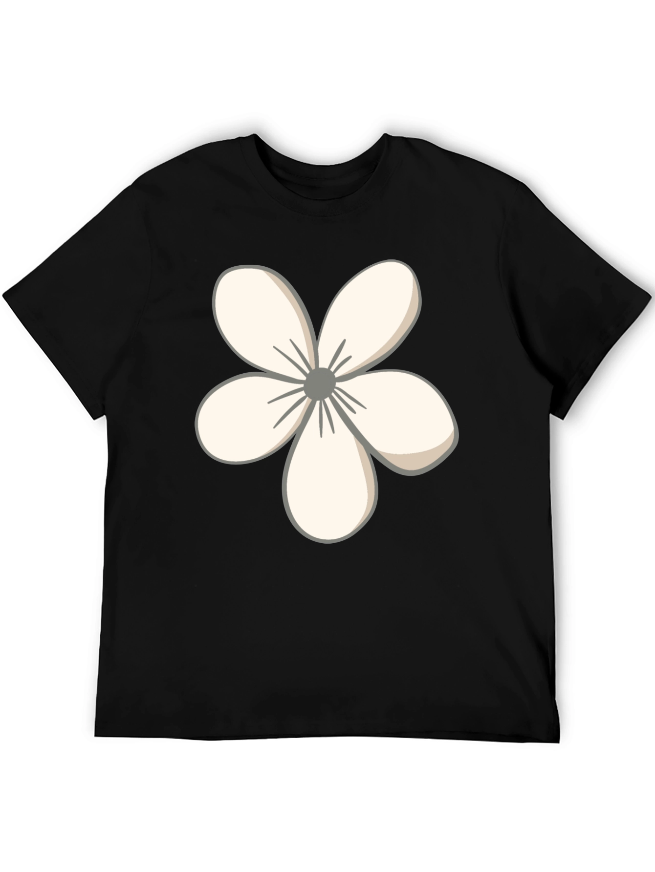 Black Floral Graphic Tee - Casual Black T-Shirt view 5