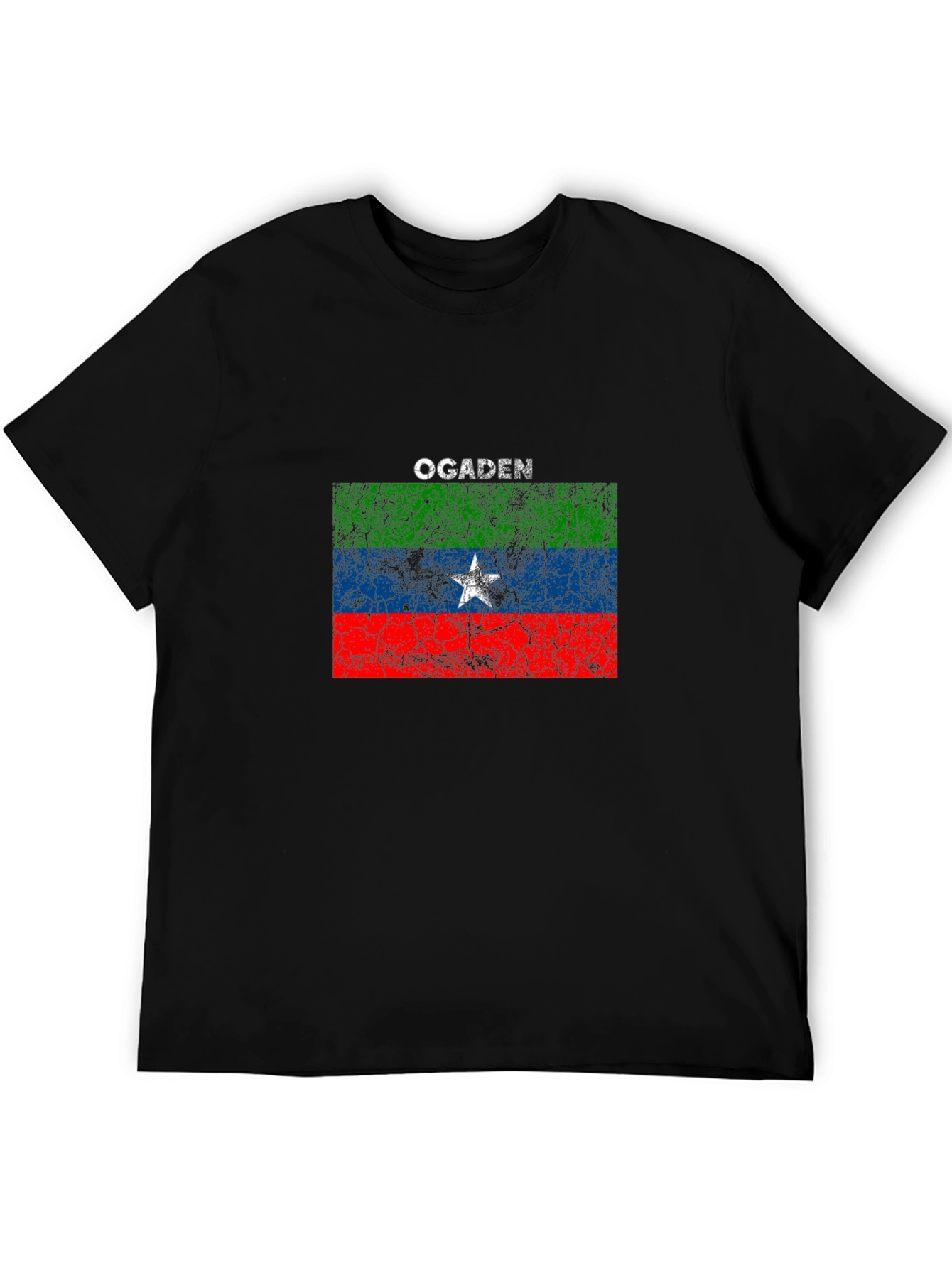 Black Ogaden Flag Graphic Black T-Shirt view 5