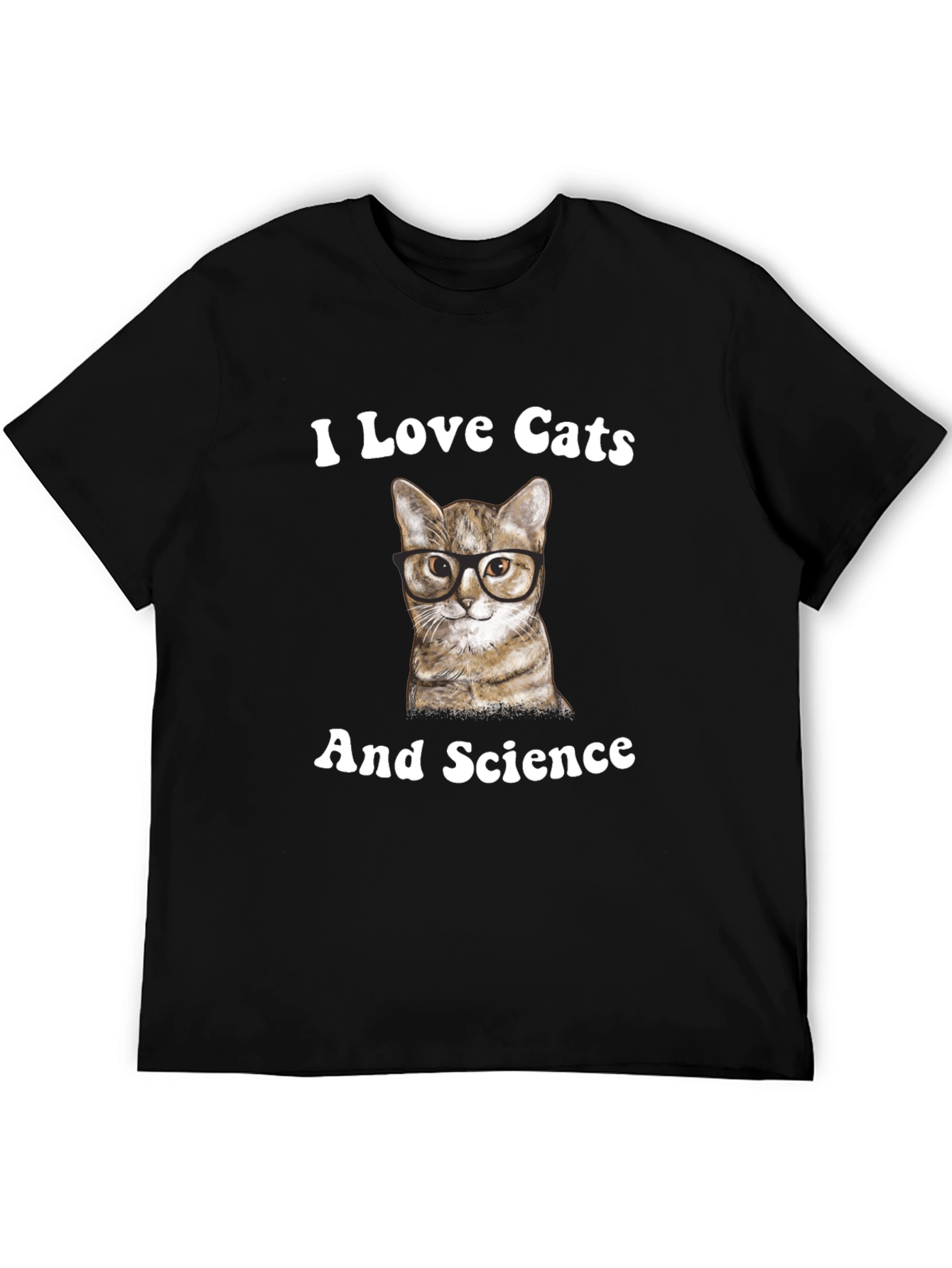 Black I Love Cats And Science T-Shirt view 5