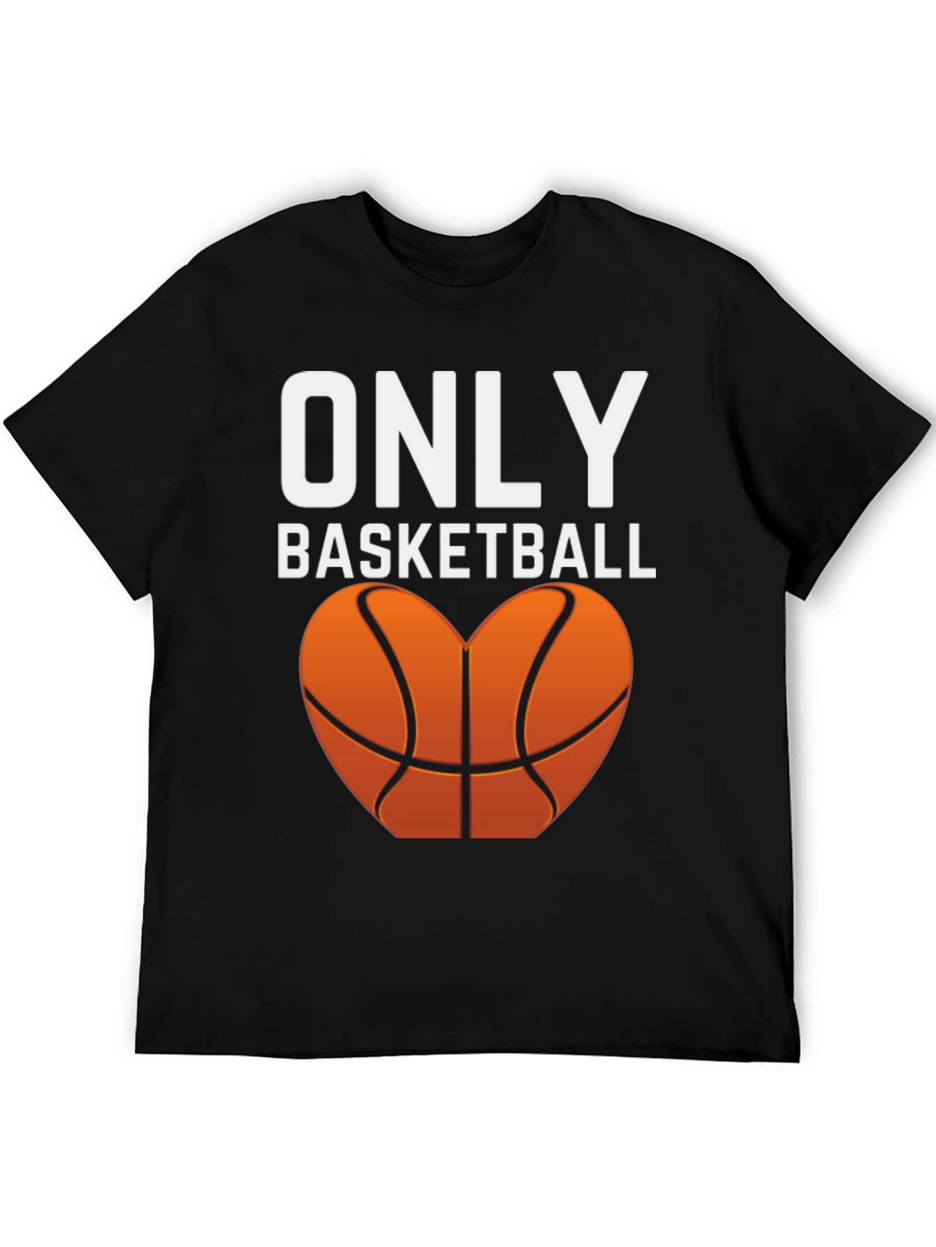 Black Only Basketball Heart Graphic Tee view 5