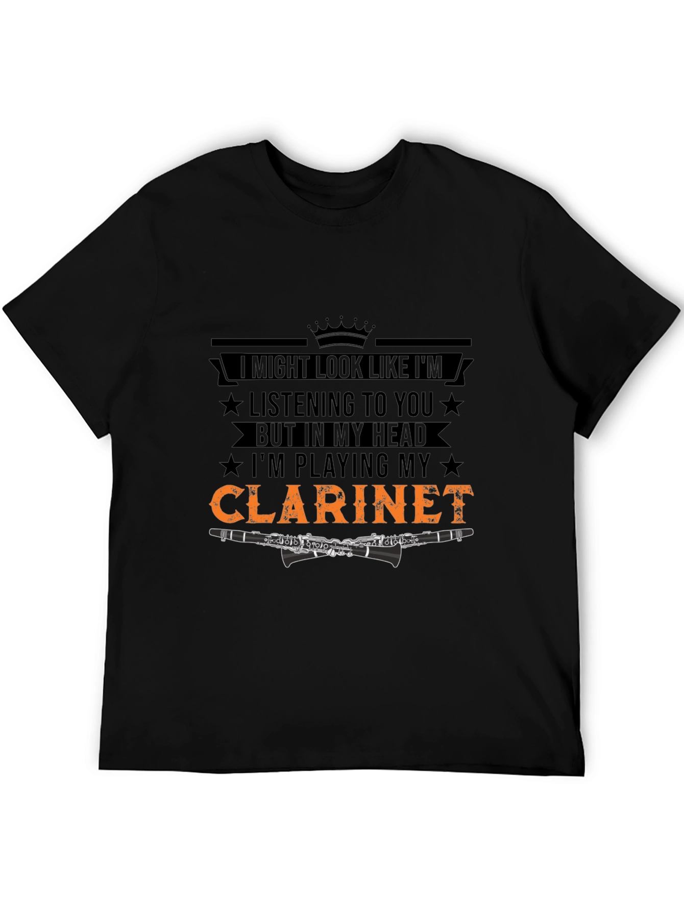 Black Clarinet Player Novelty T-Shirt view 5