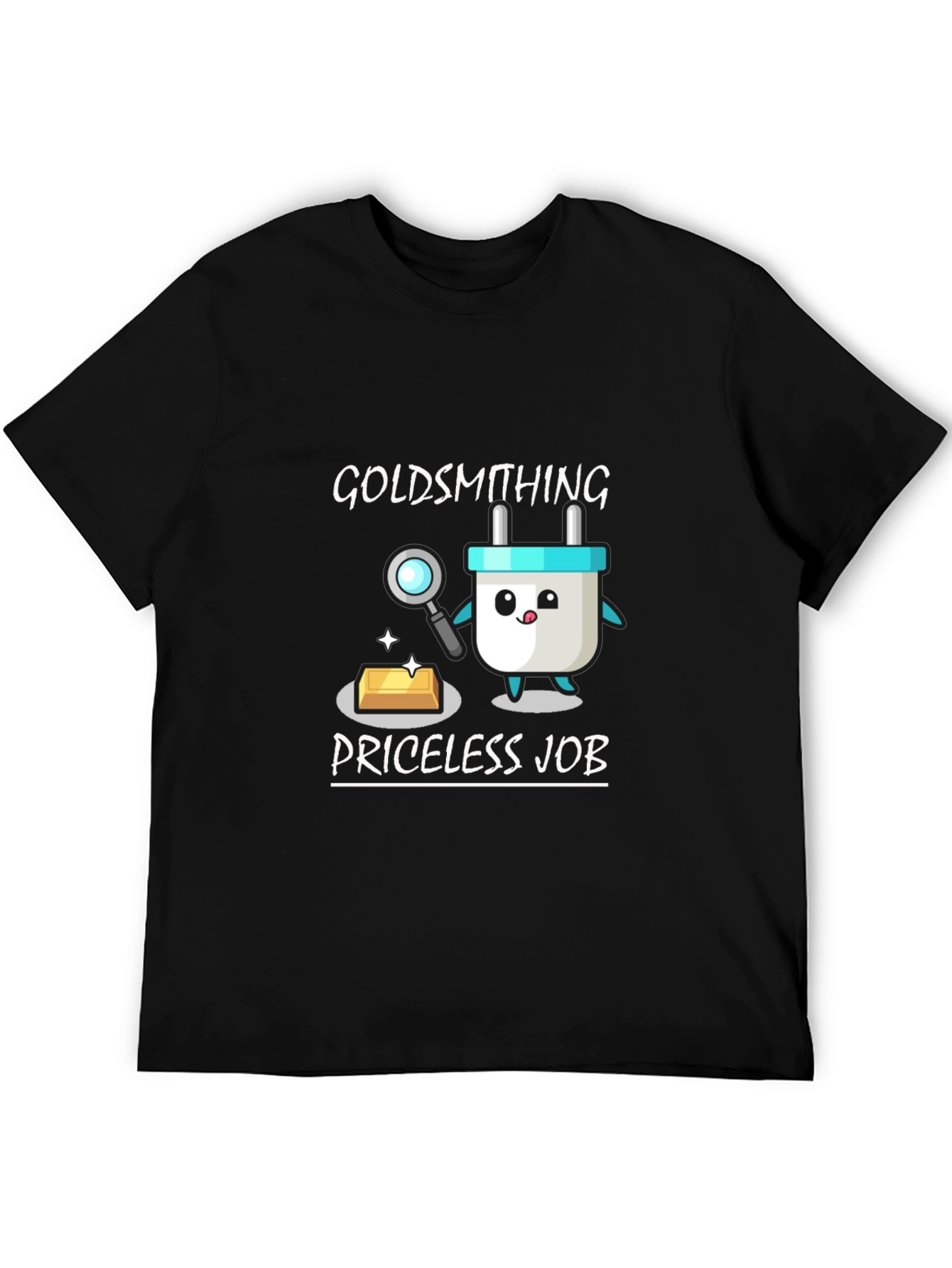 Black Goldsmithing Priceless Job Black T-Shirt view 5