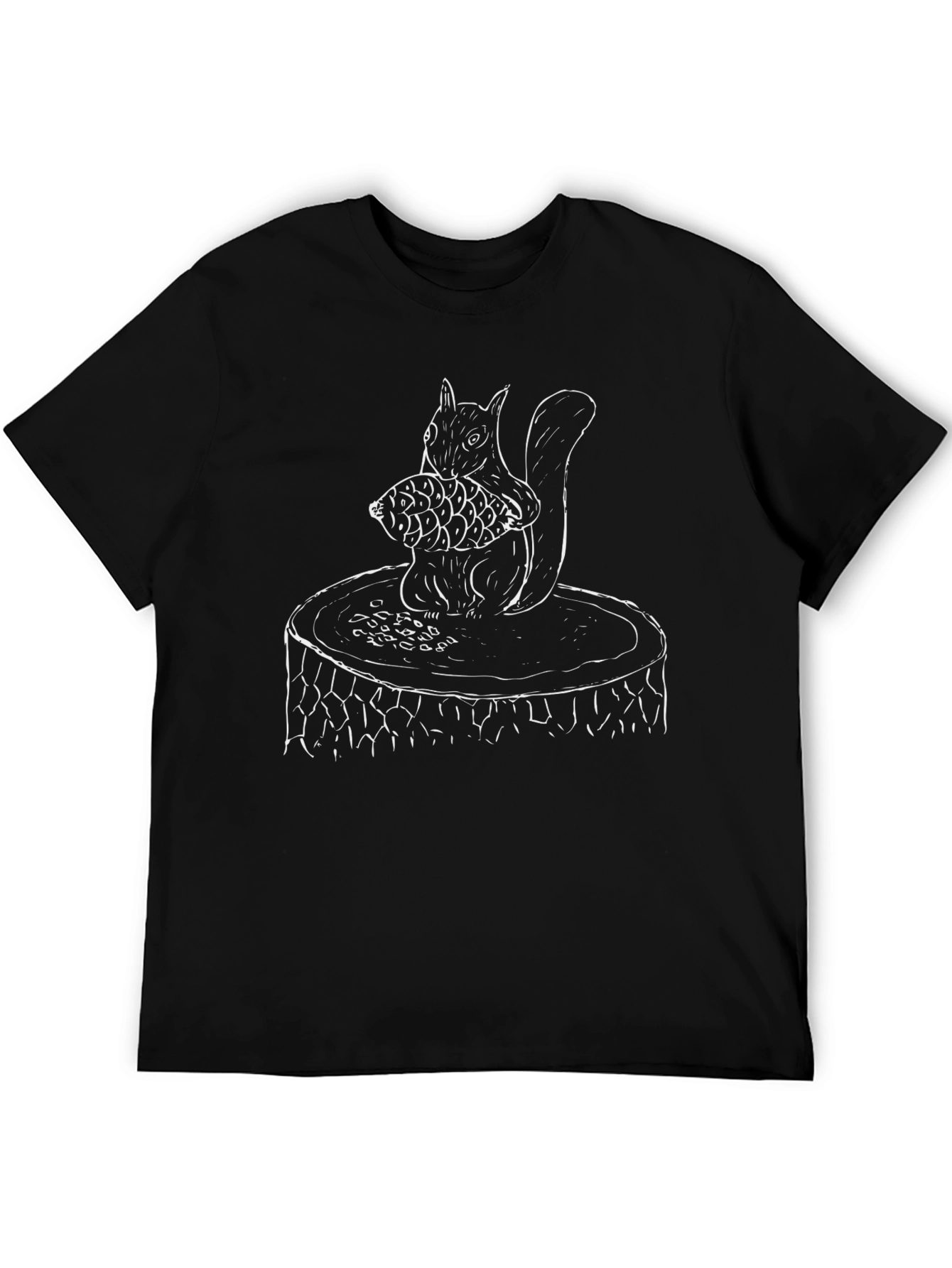 Black Squirrel Fish Graphic Tee - Unisex Black T-Shirt view 5