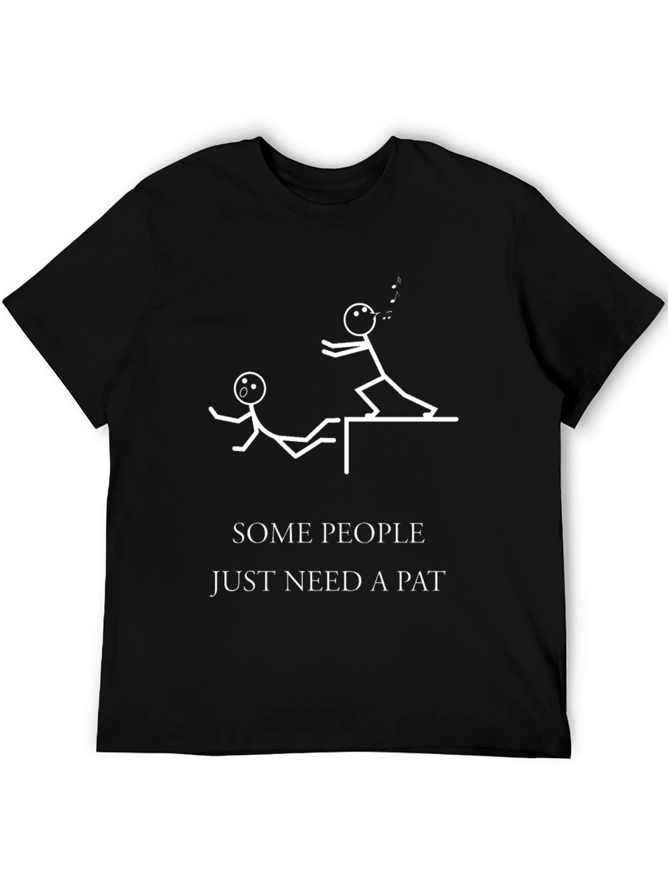 Black Humorous Graphic T-Shirt - Just Needs a Pat view 5