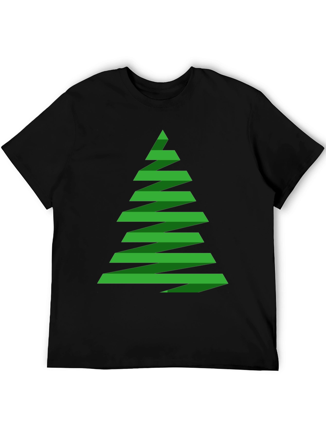 Black Abstract Christmas Tree Graphic Tee - Holiday Shirt view 5