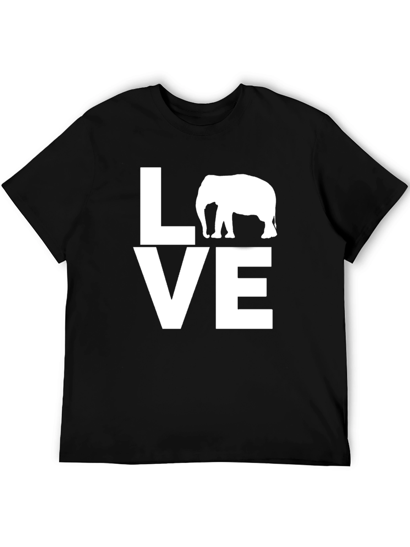 Black Love Elephant Graphic T-Shirt - Black view 5
