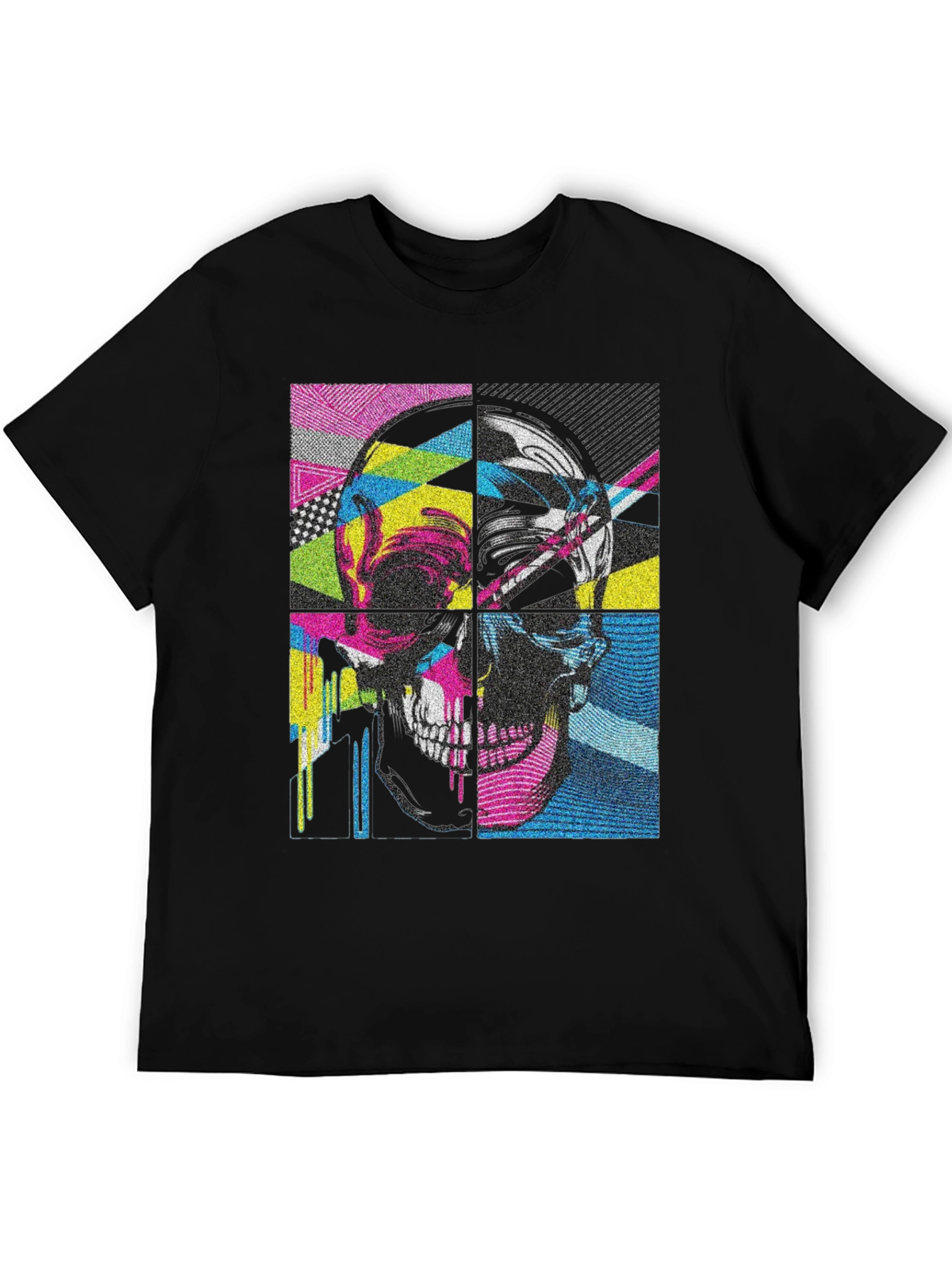 Black Pop Art Skull Graphic Tee - Black view 5