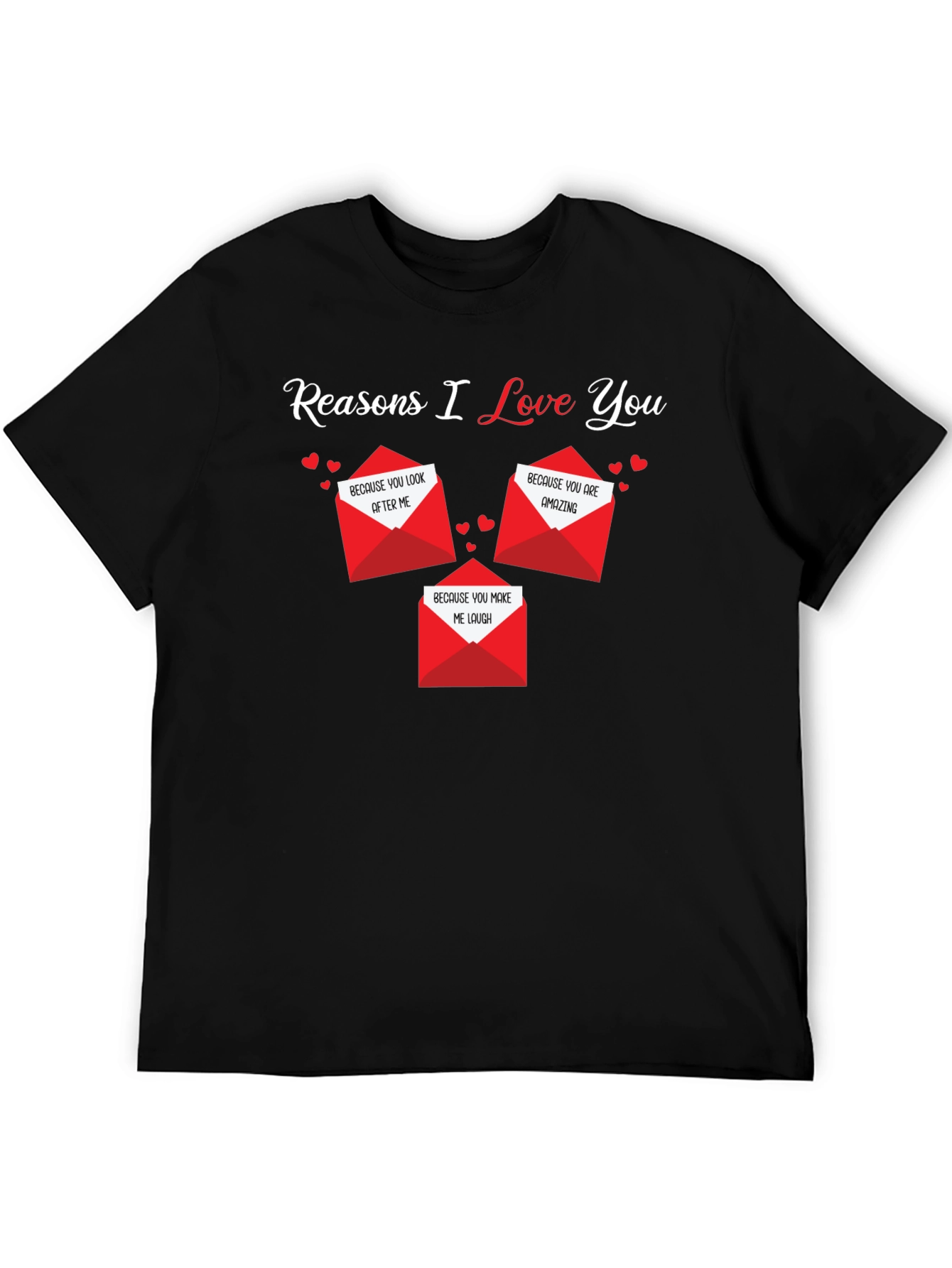 Black Reasons I Love You Graphic Tee view 5