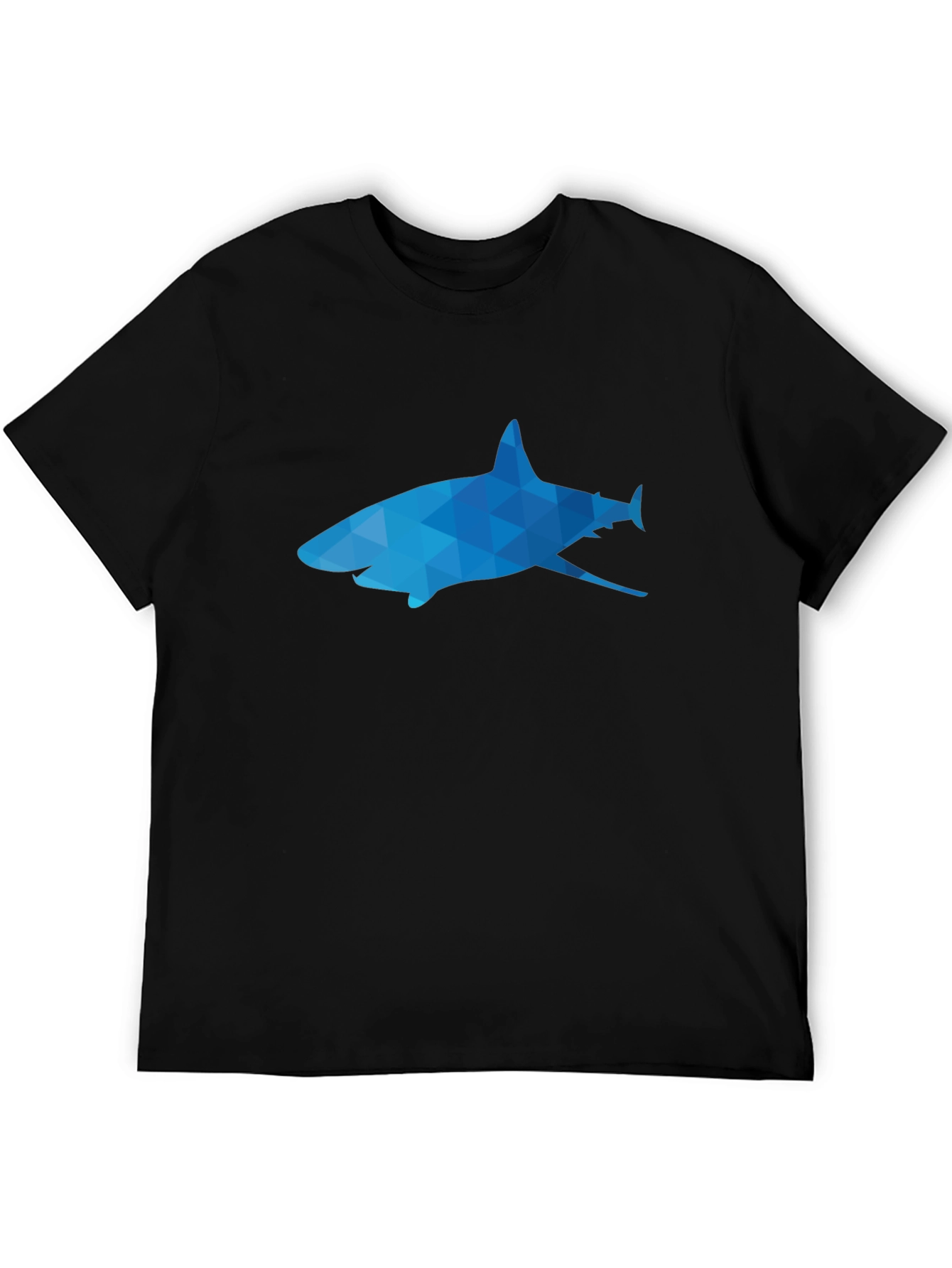 Black Geometric Shark Graphic Tee - Black view 5