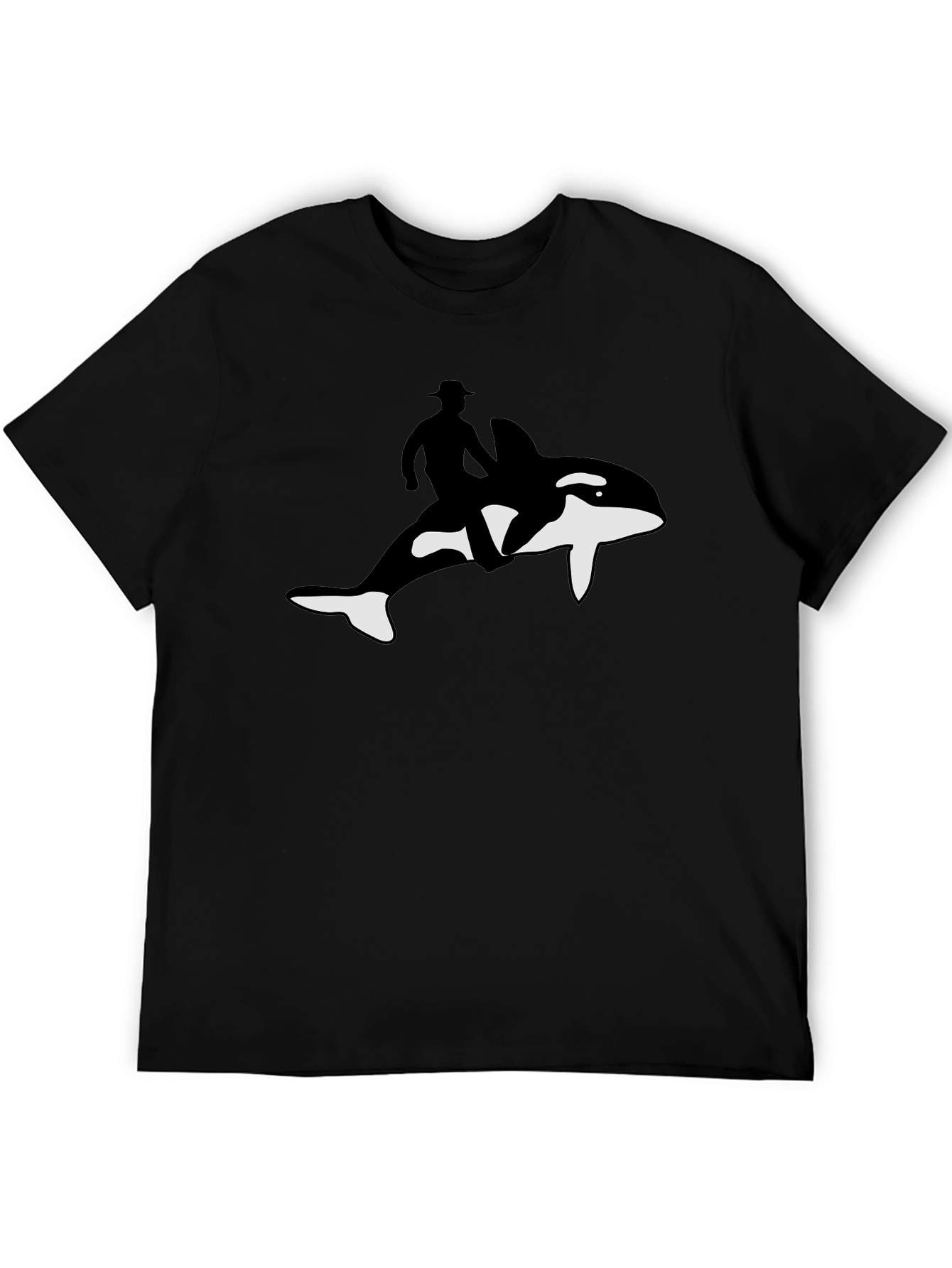Black Orca Rider T-Shirt - Black Cotton Blend view 5