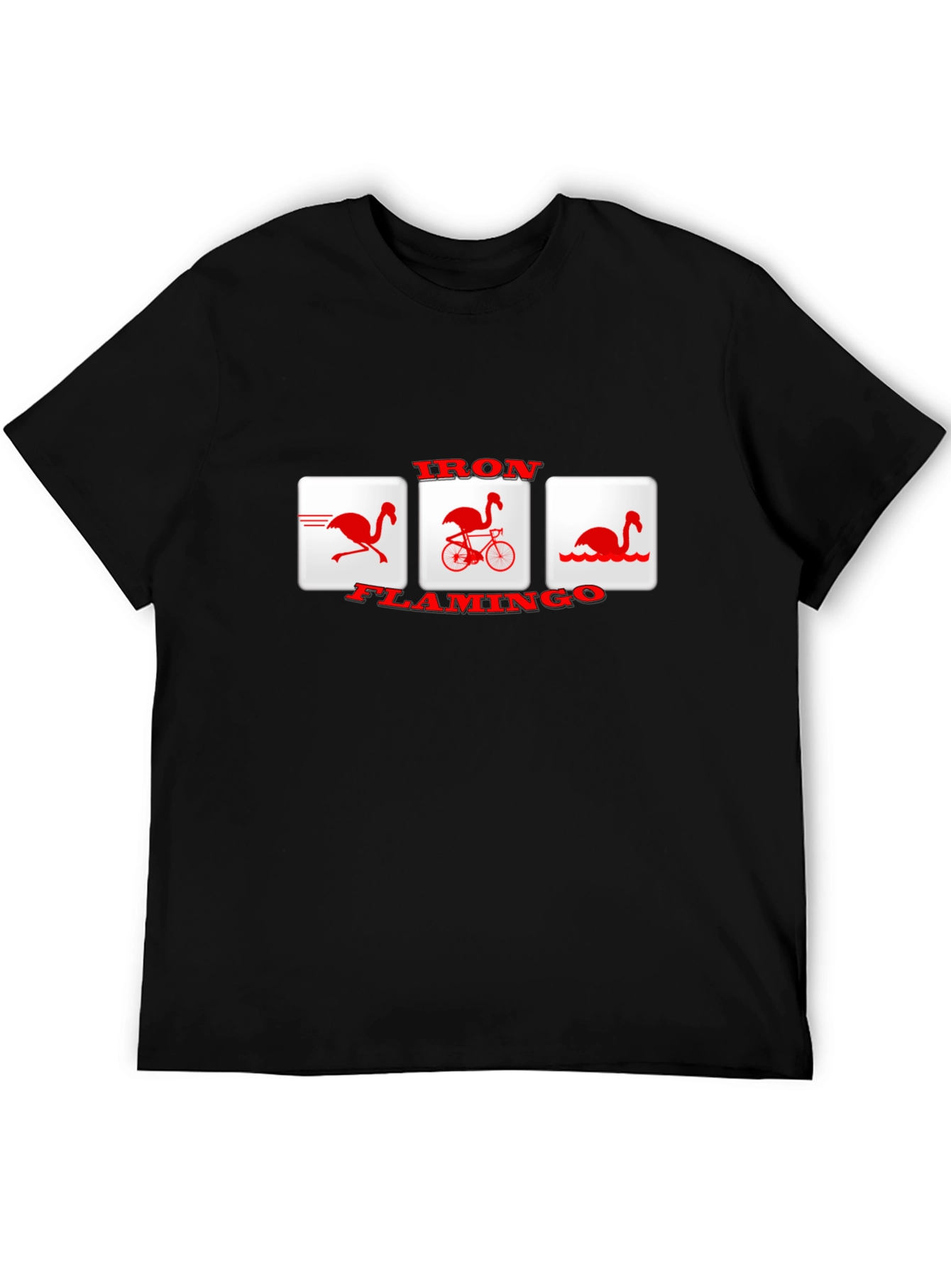 Black Iron Flamingo T-Shirt - Unique Graphic Tee view 5