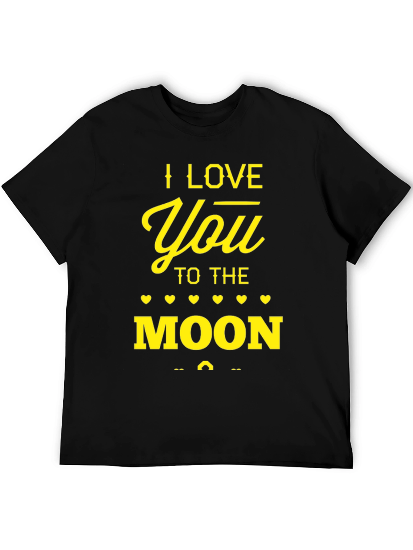 Black I Love You to the Moon T-Shirt - Men's Graphic Tee view 5