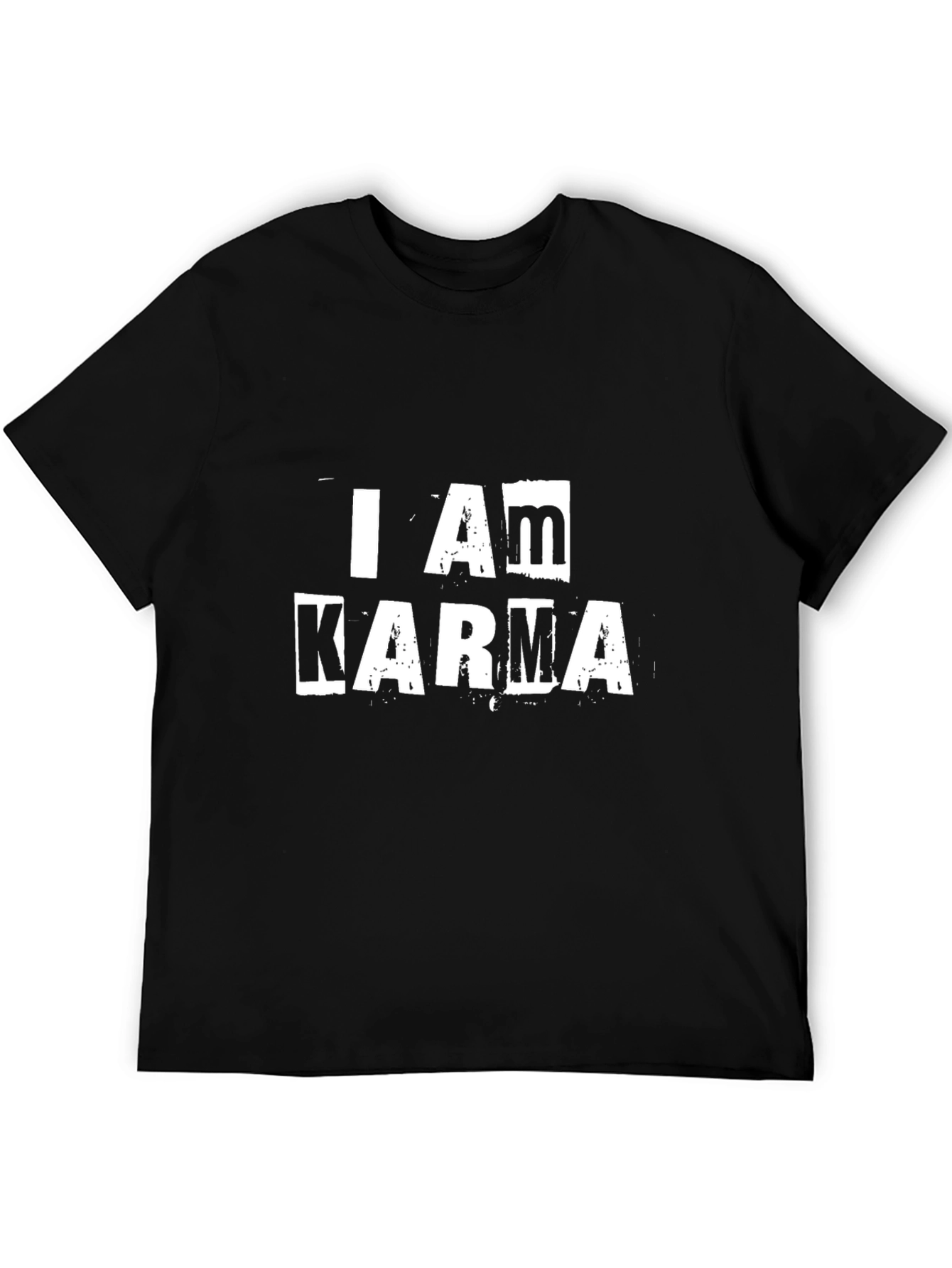 Black I Am Karma Graphic Print Black T-Shirt view 5