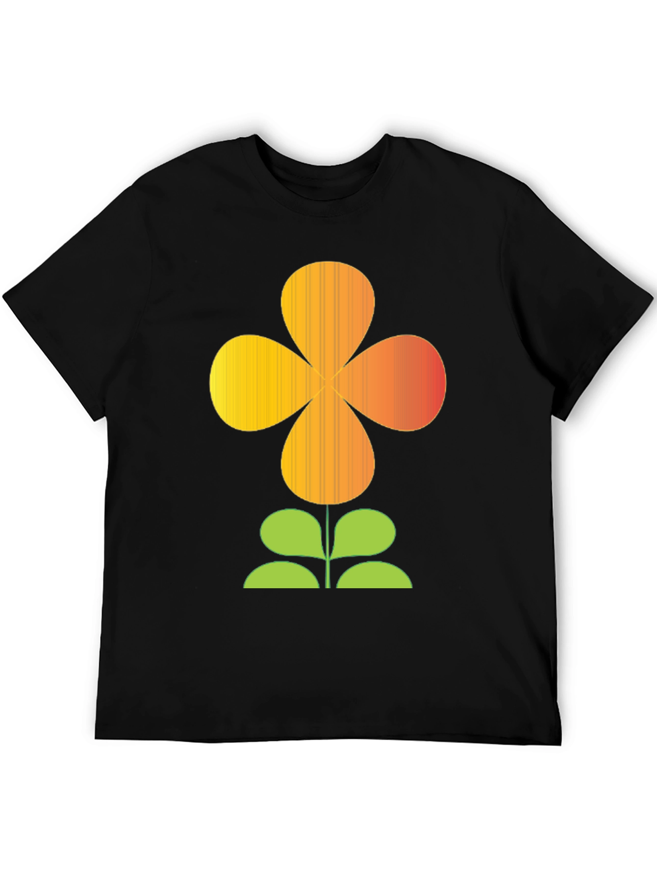 Black Retro Flower Power Graphic T-Shirt - Black view 5