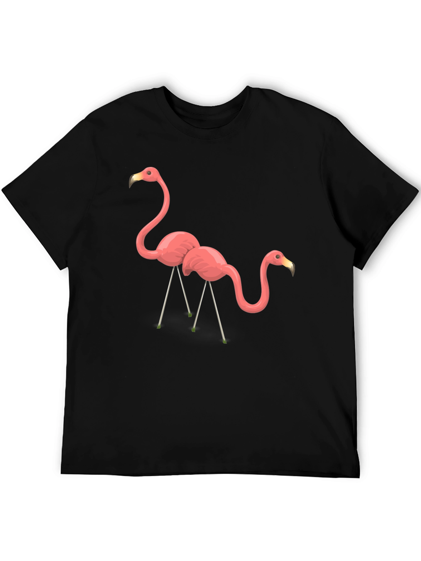 Black Flamingo Graphic Tee - Black Cotton T-Shirt view 5