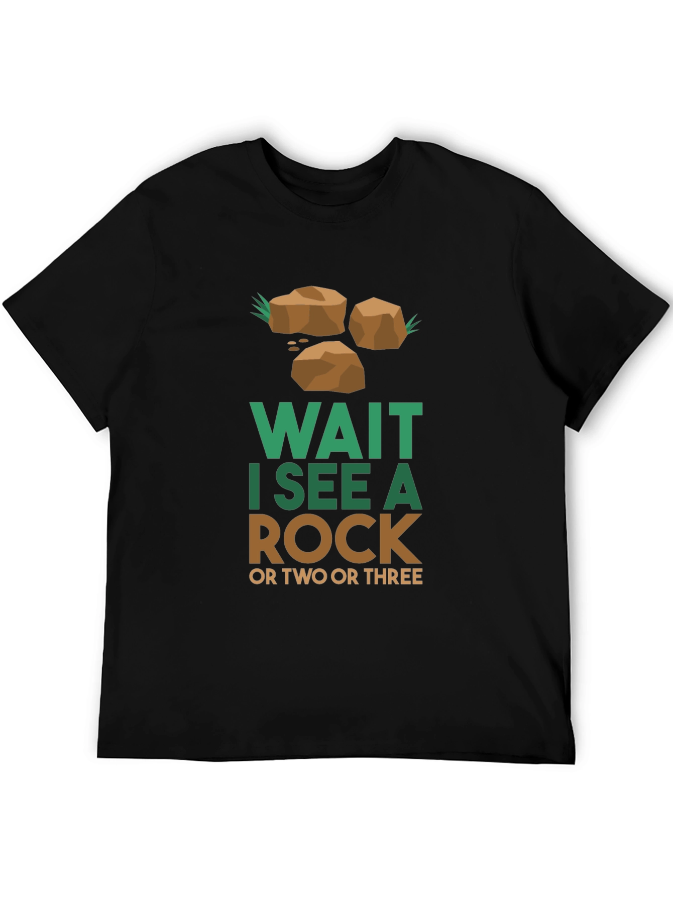 Black Wait I See a Rock T-Shirt view 5
