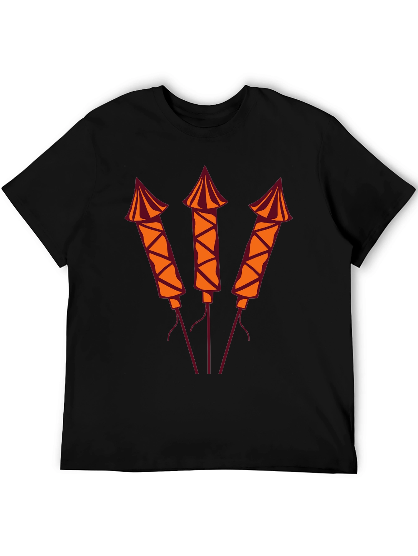 Black Firecracker Graphic Tee - Black Crew Neck T-Shirt view 5