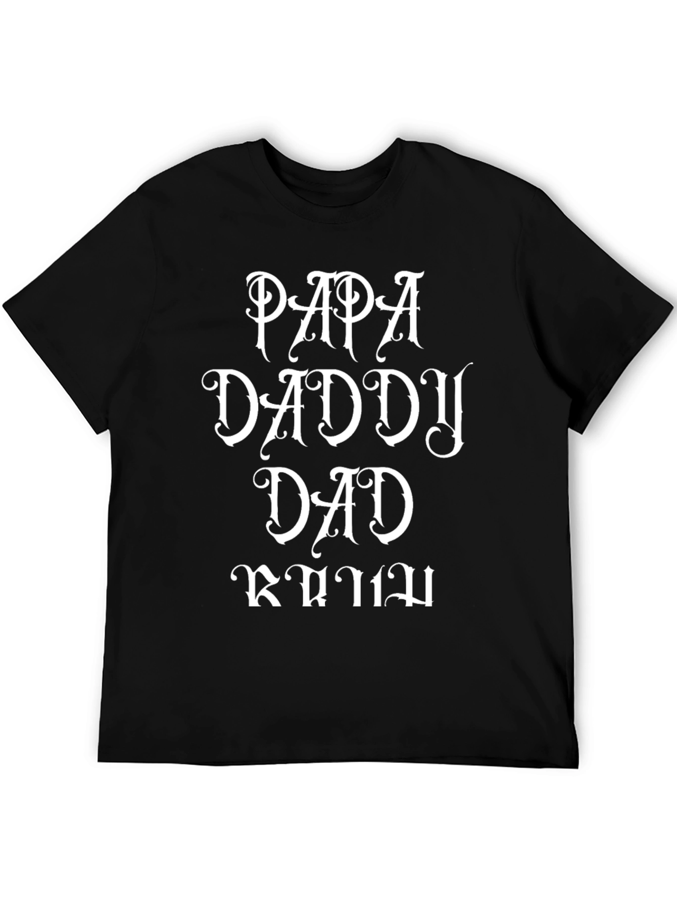 Black Papa Daddy Dad T-Shirt - Father's Day Gift view 5