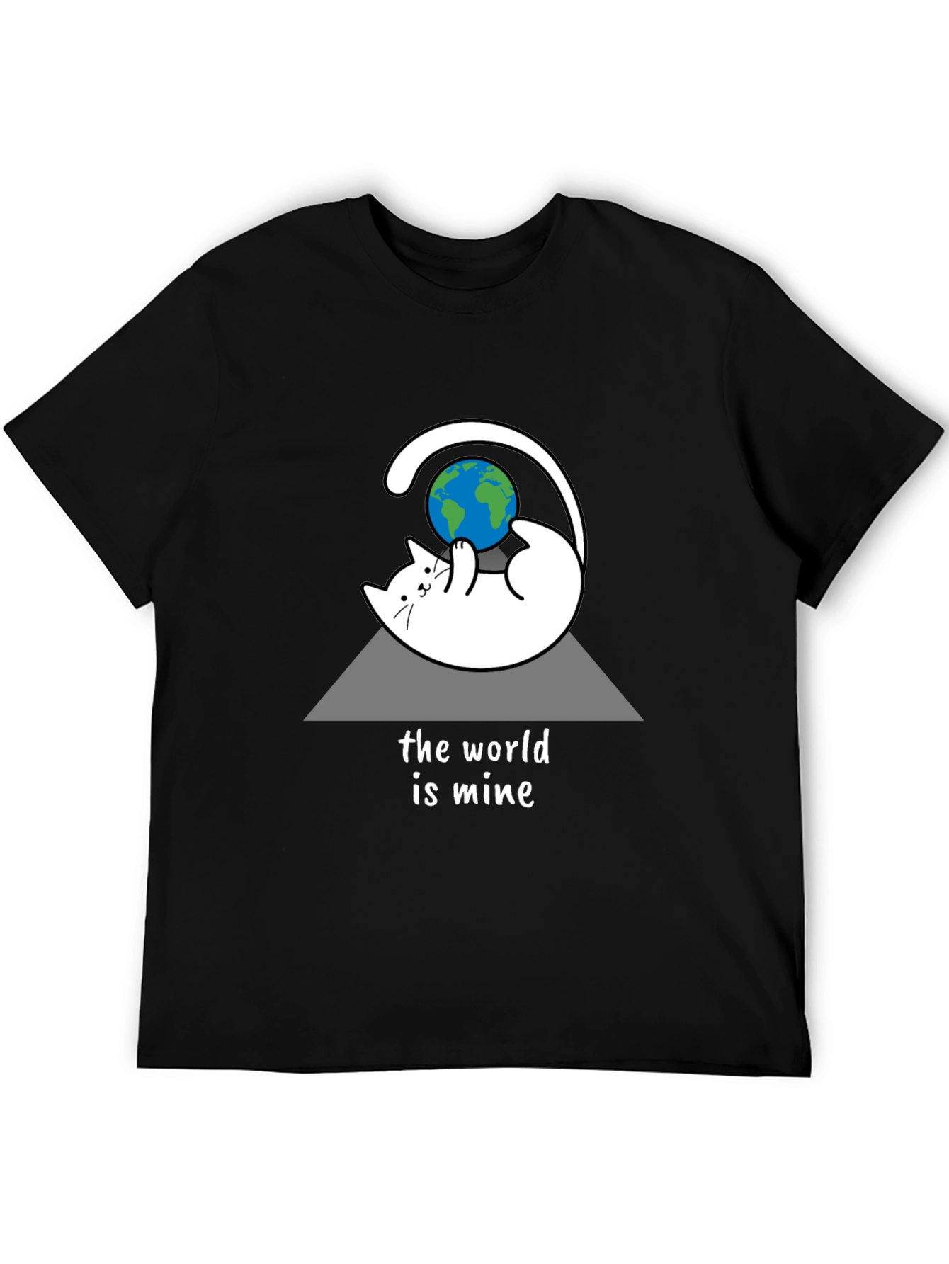 Black The World Is Mine Cat Graphic Tee - Black view 5