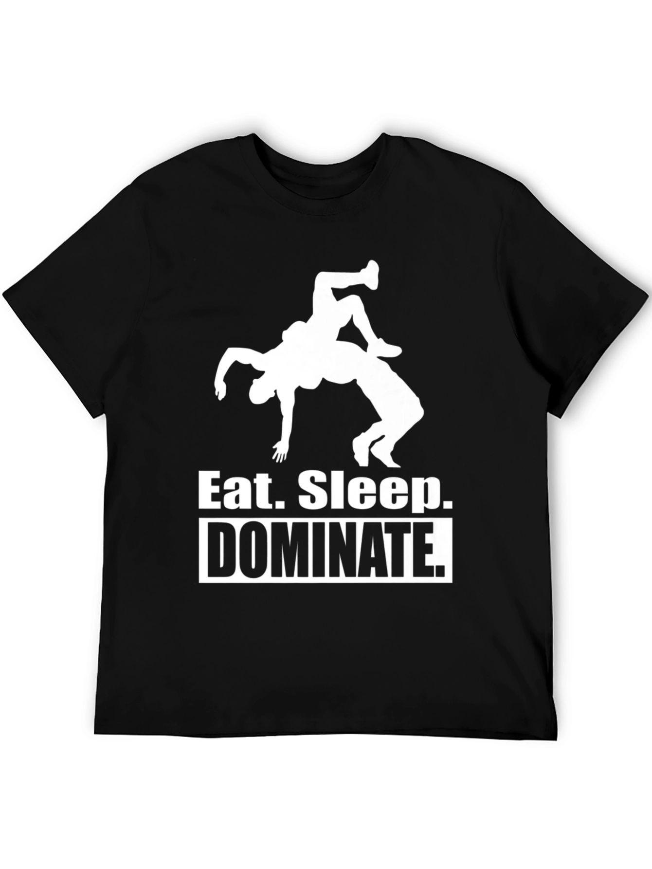 Black Eat Sleep Dominate T-Shirt Black Wrestling Tee view 5