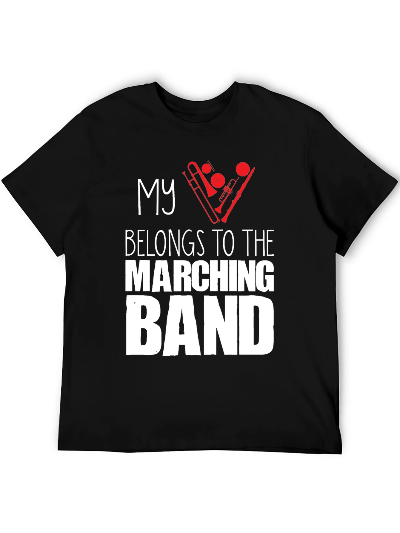 Black Marching Band T-Shirt - Black Music Lover Tee view 5
