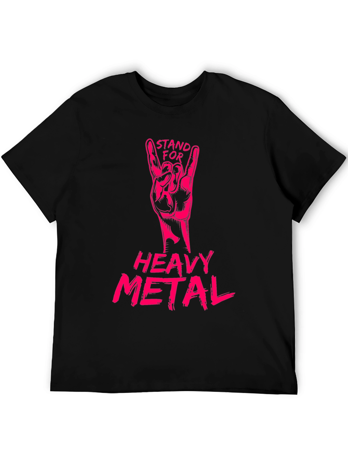 Black Stand for Heavy Metal Graphic T-Shirt view 5