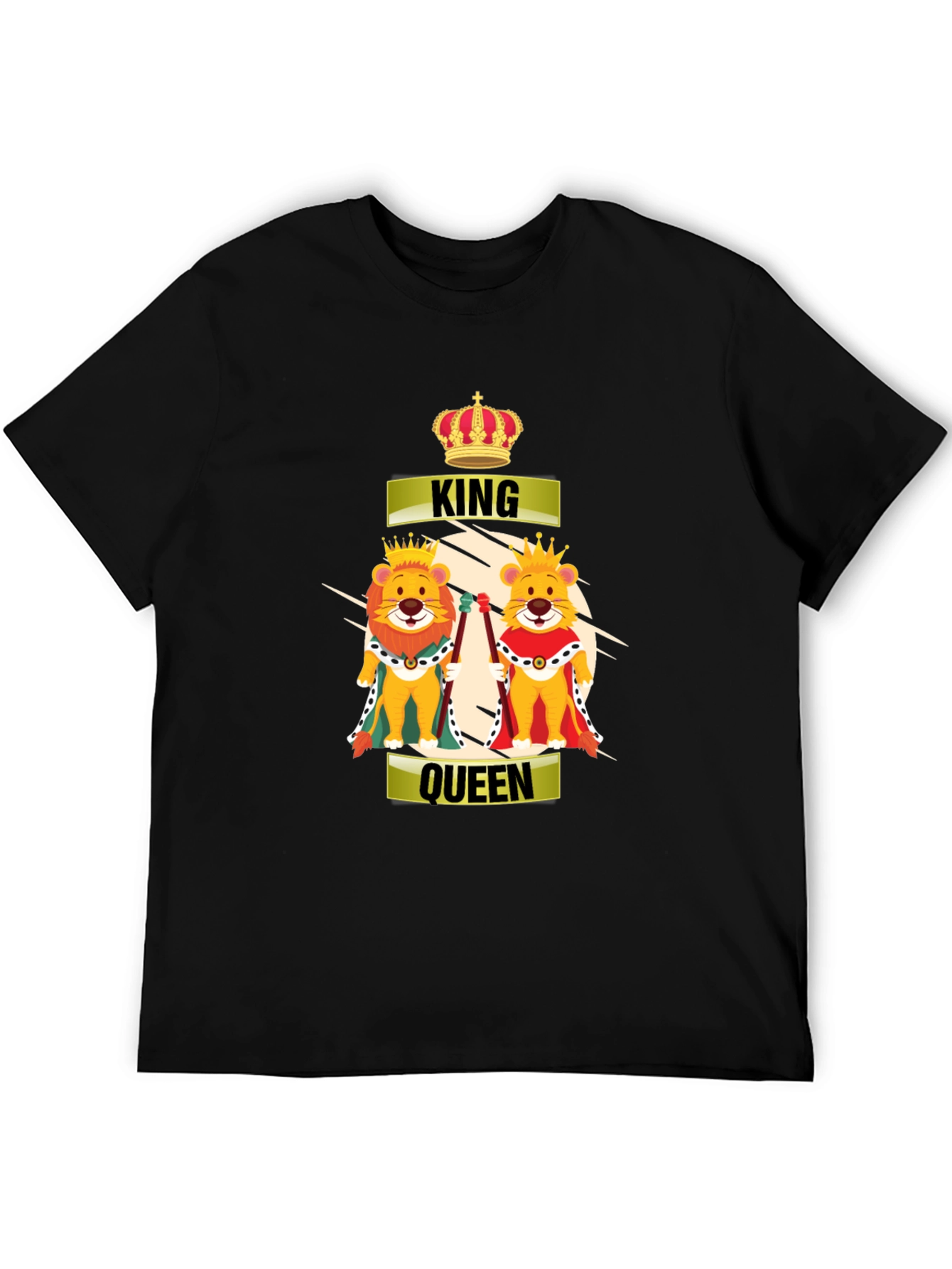 Black King & Queen Lion Graphic T-Shirt view 5