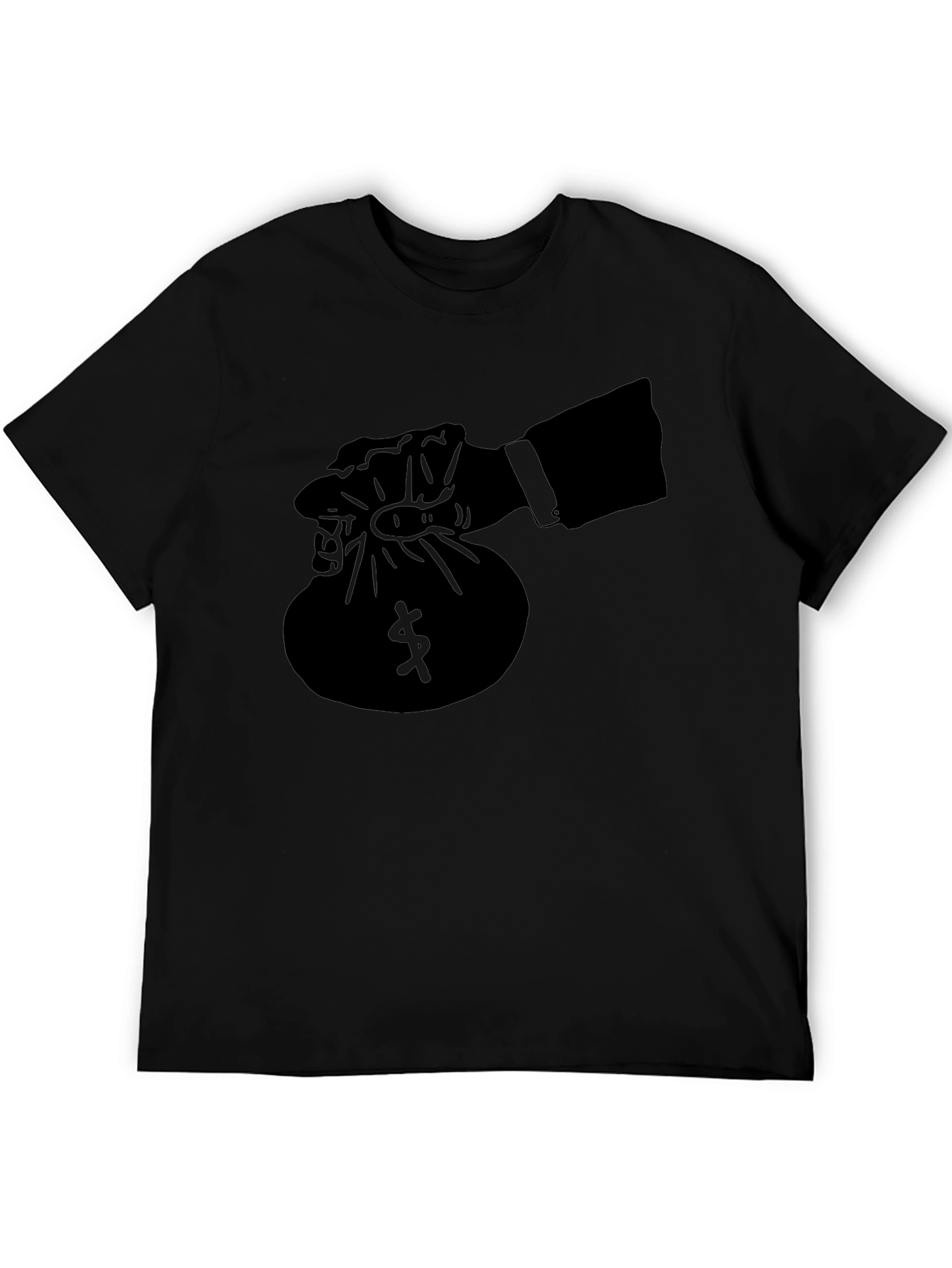 Black Money Bag Graphic Tee - Black view 5