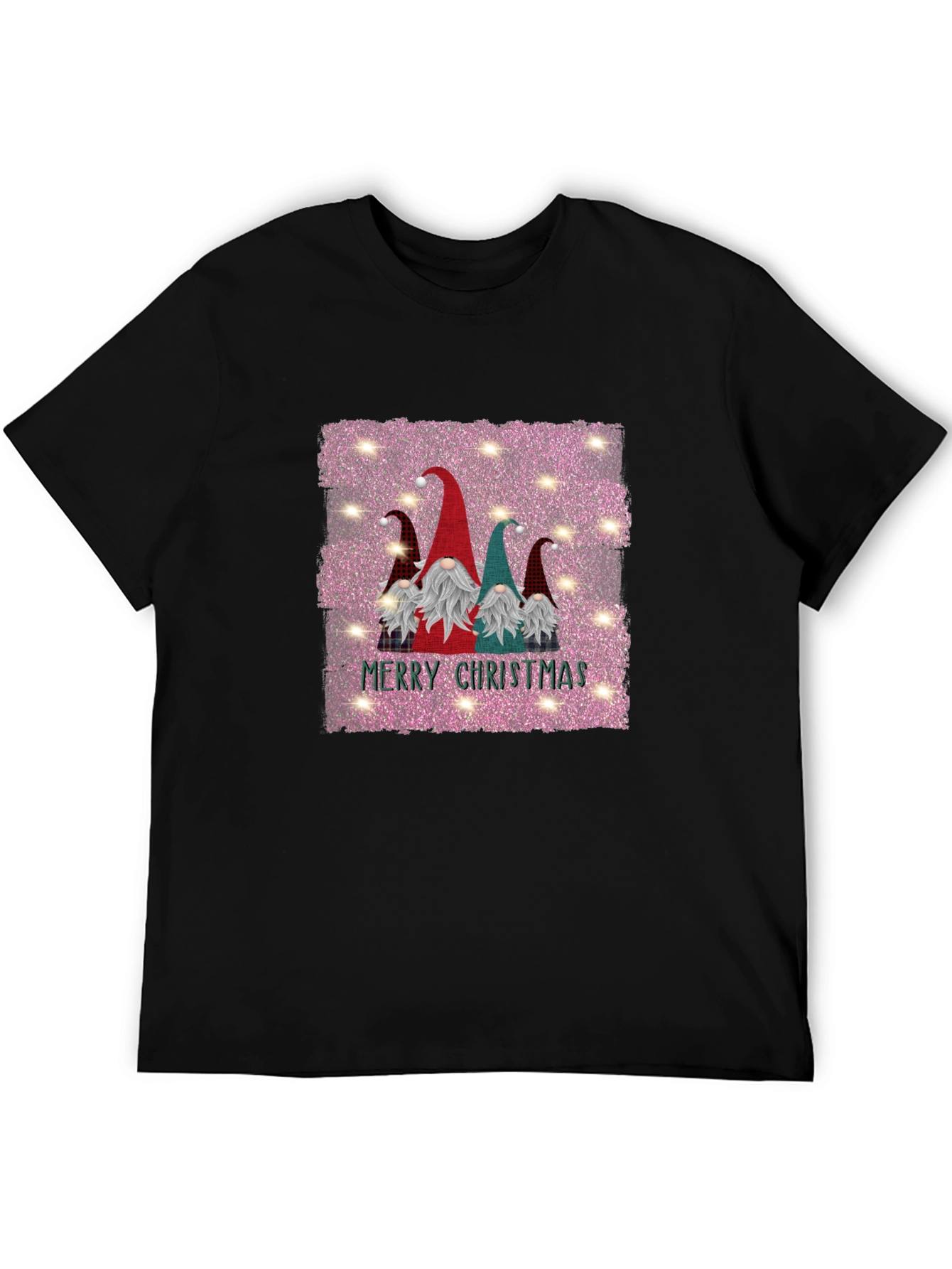 Gnome Merry Christmas Black T-Shirt - 5