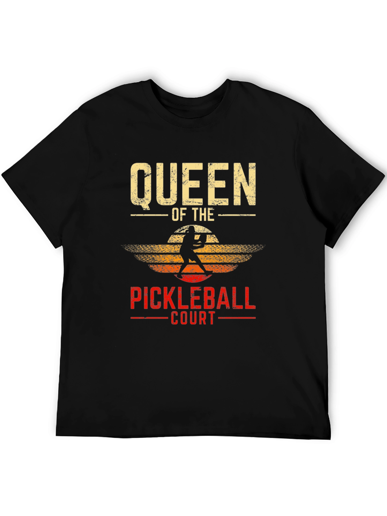 Black Queen of the Pickleball Court T-Shirt view 5