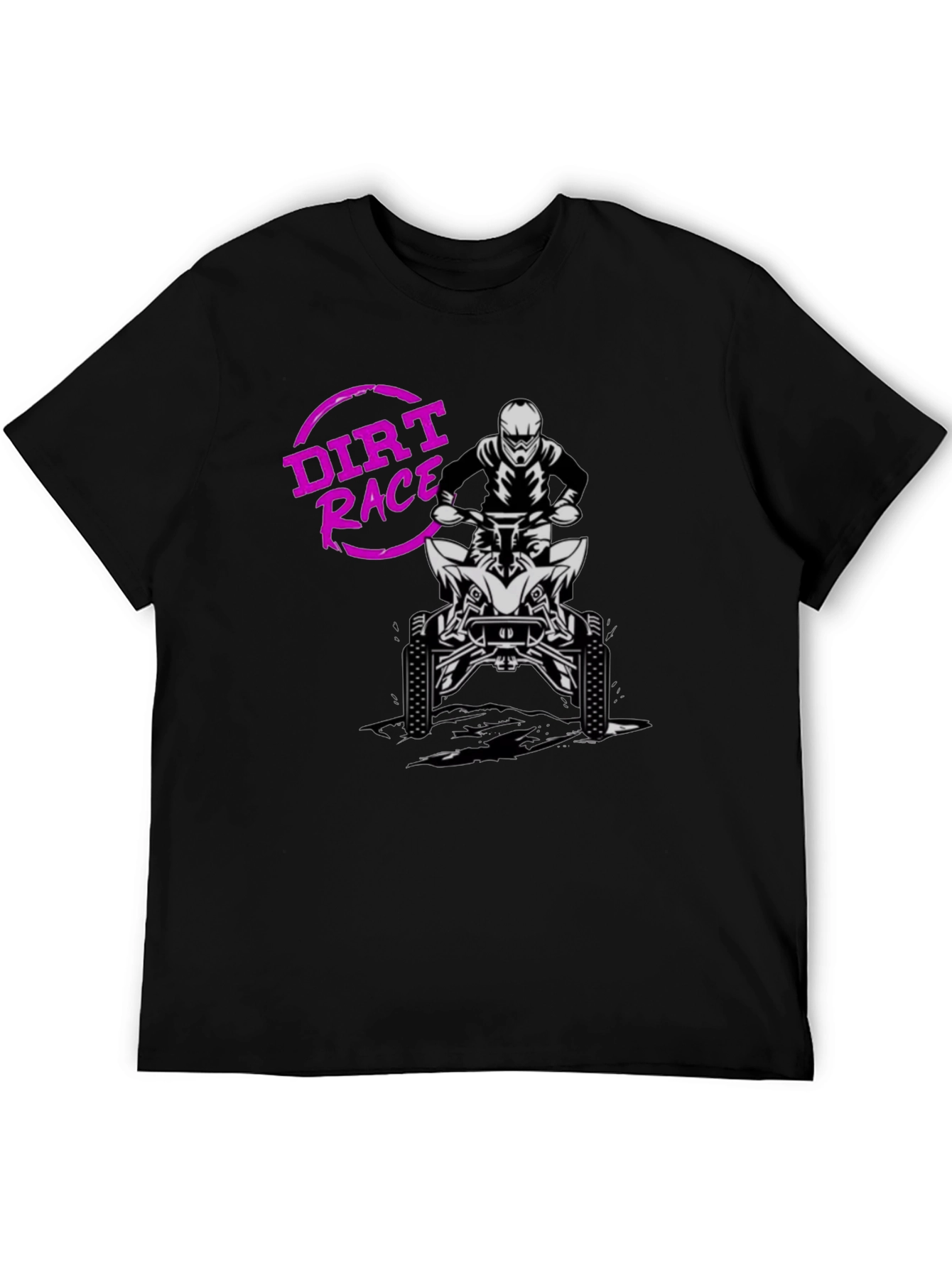 Black Dirt Race ATV Rider Graphic T-Shirt view 5