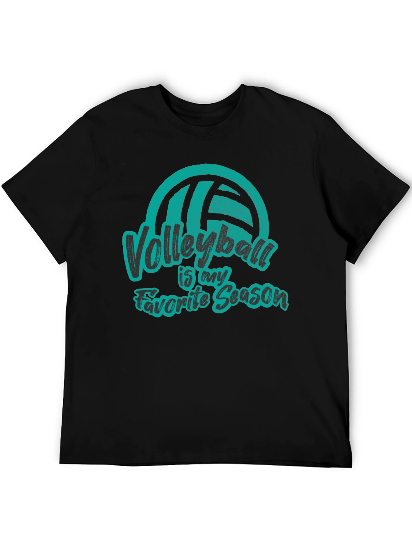 Black Volleyball is My Favorite Season Black T-Shirt view 5