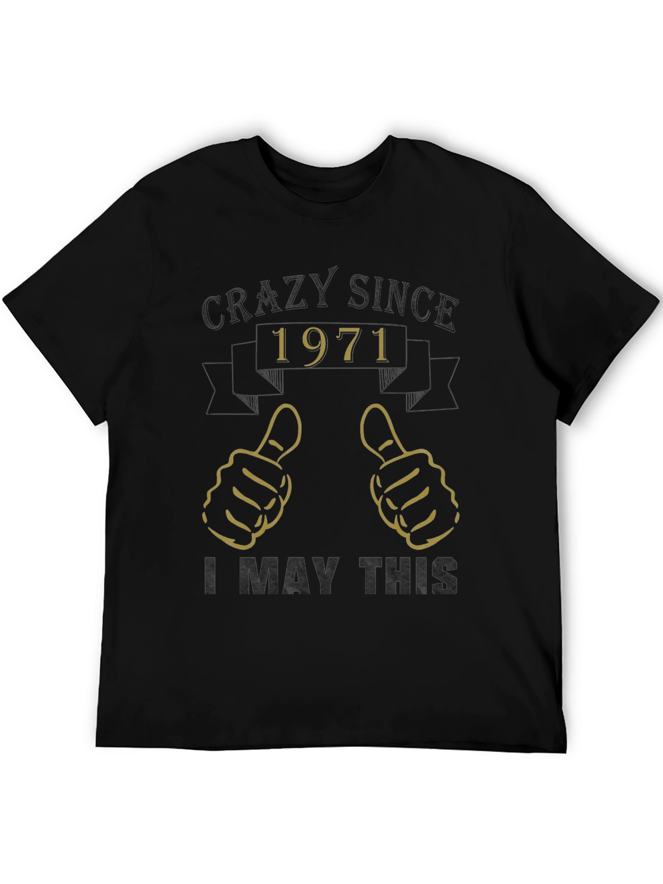 Black Crazy Since 1971 Graphic T-Shirt view 5